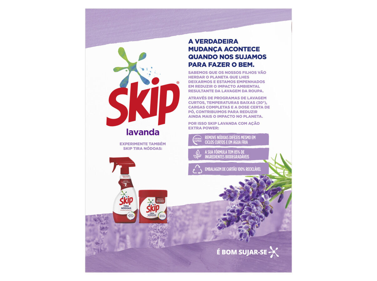 DETERGENTE ROUPA M&Atilde;QUINA P&Atilde;" SKIP LAVANDA 80D image number 1