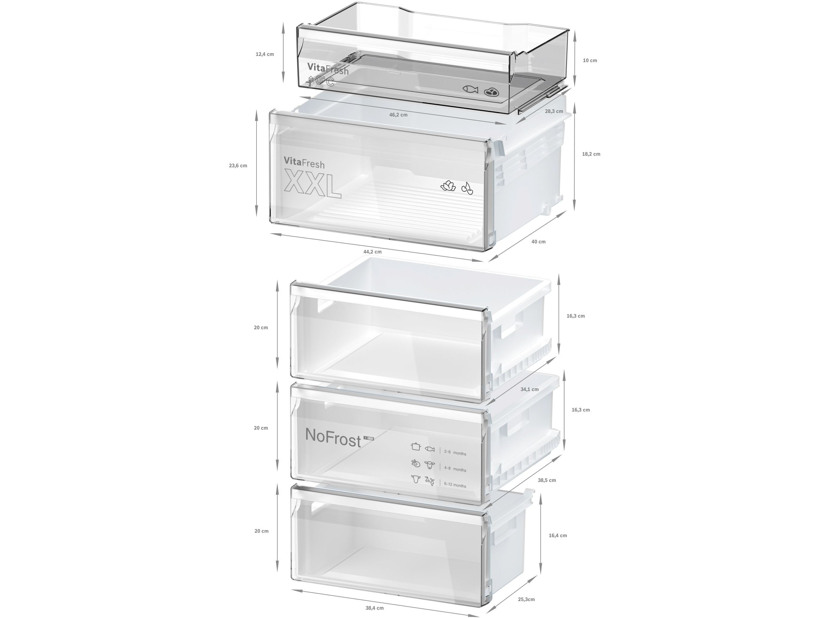 FRIGOR&Iacute;FICO COMBINADO BOSCH KGN392LAG NO FROST A 363L INOX image number 11