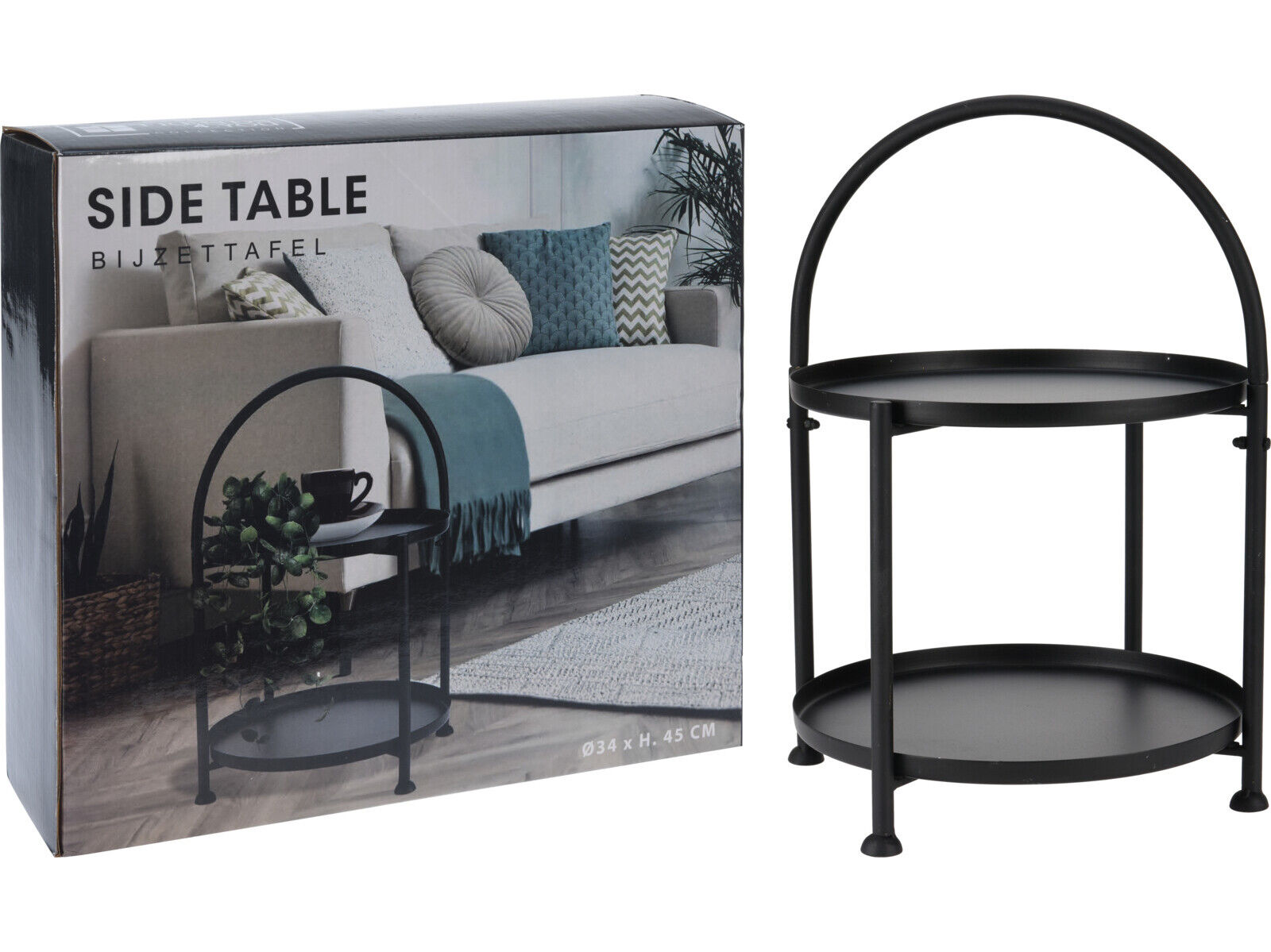 MESA DE APOIO EM FERRO 34X34X45.5CM image number 1