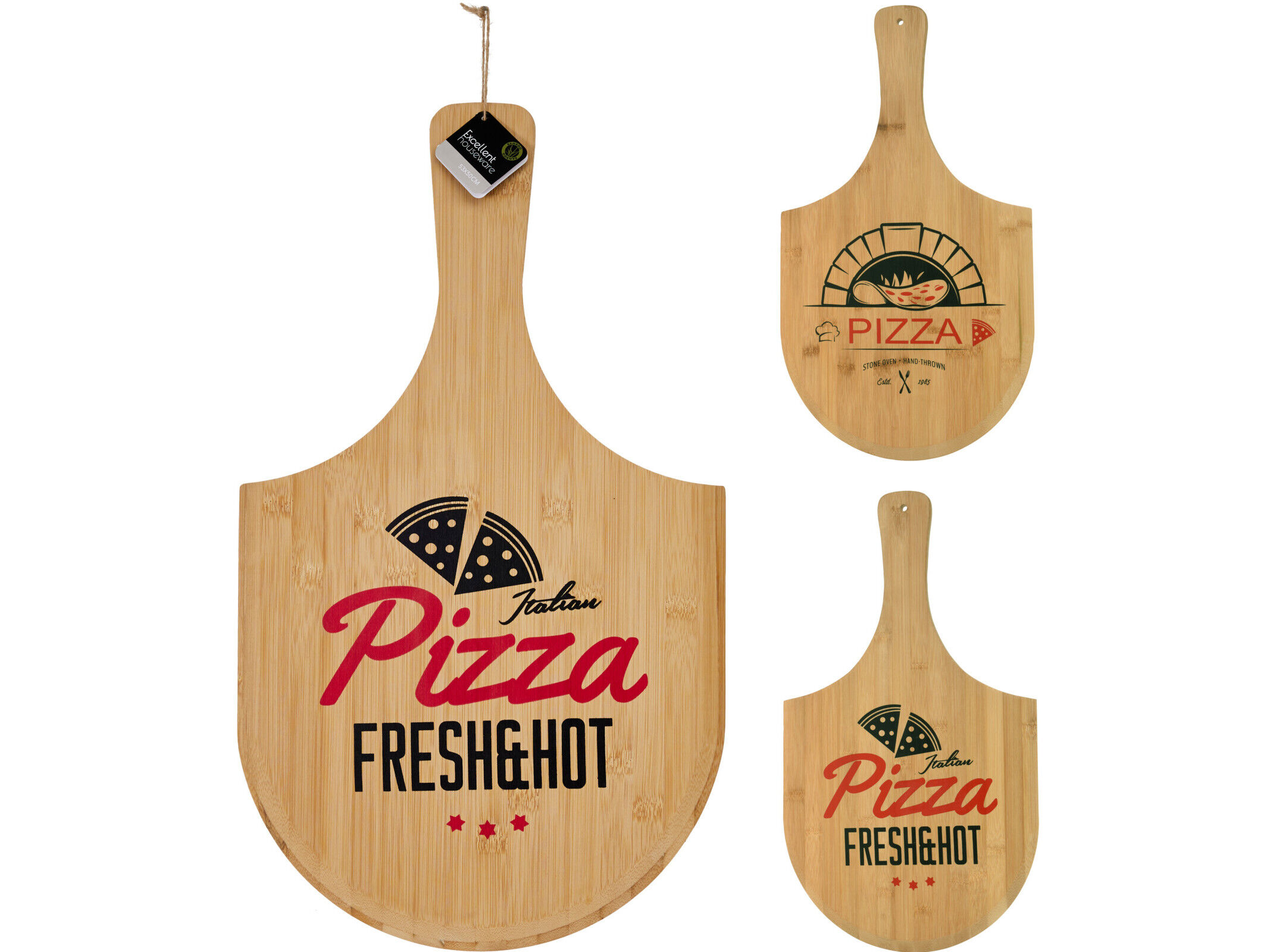 T&Aacute;BUA PIZZA EXCELLENT HOUSEWARE BAMBU 53.5X30.5X1CM MODELOS SORTIDOS image number 1