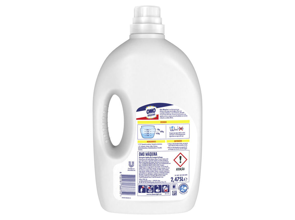 DETERGENTE M&Aacute;QUINA ROUPA L&Iacute;QUIDO OMO 55 DOSES image number 1