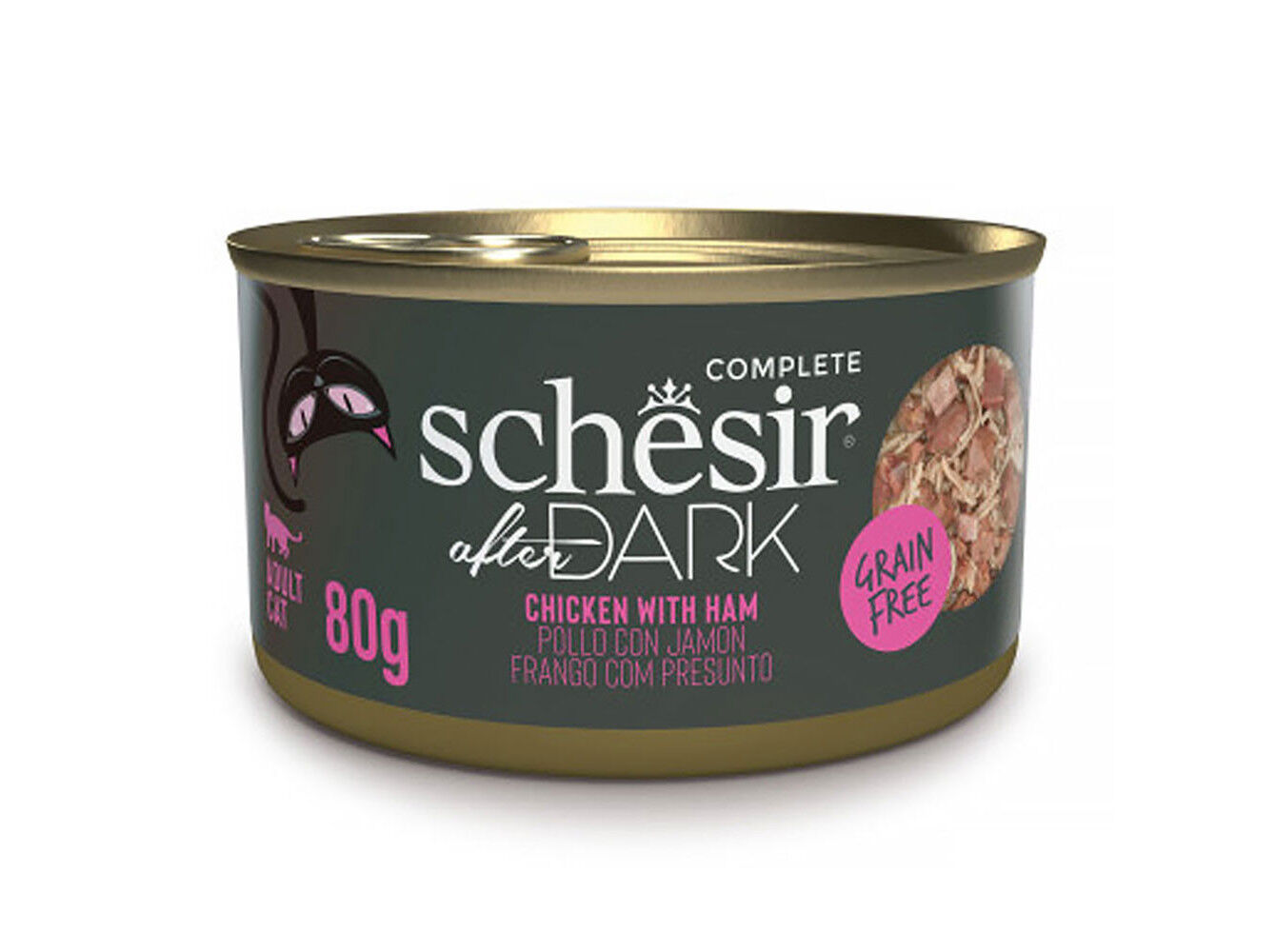 COMIDA H&Uacute;MIDA GATO SCHESIR DARK FRANGO/PRESUNTO 80G image number 0