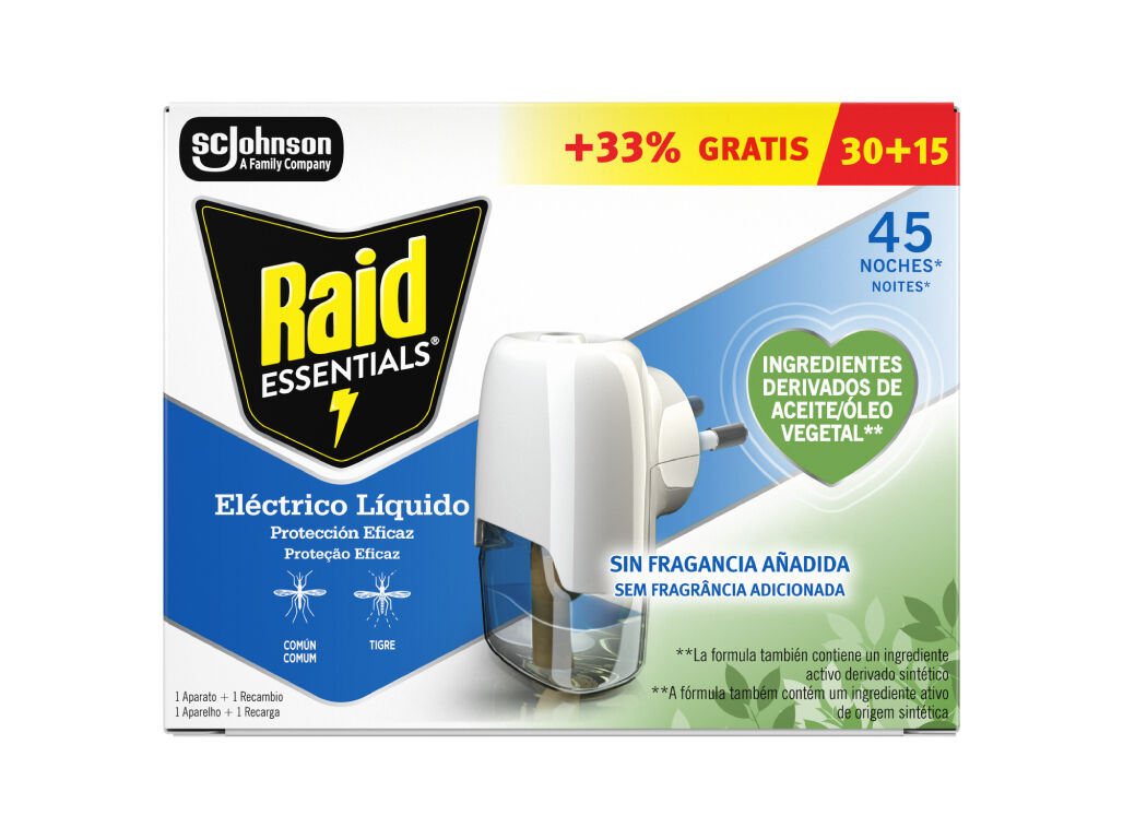 INSECTICIDA EL&Eacute;CTRICO RAID ESSENTIALS APA 45UN image number 0