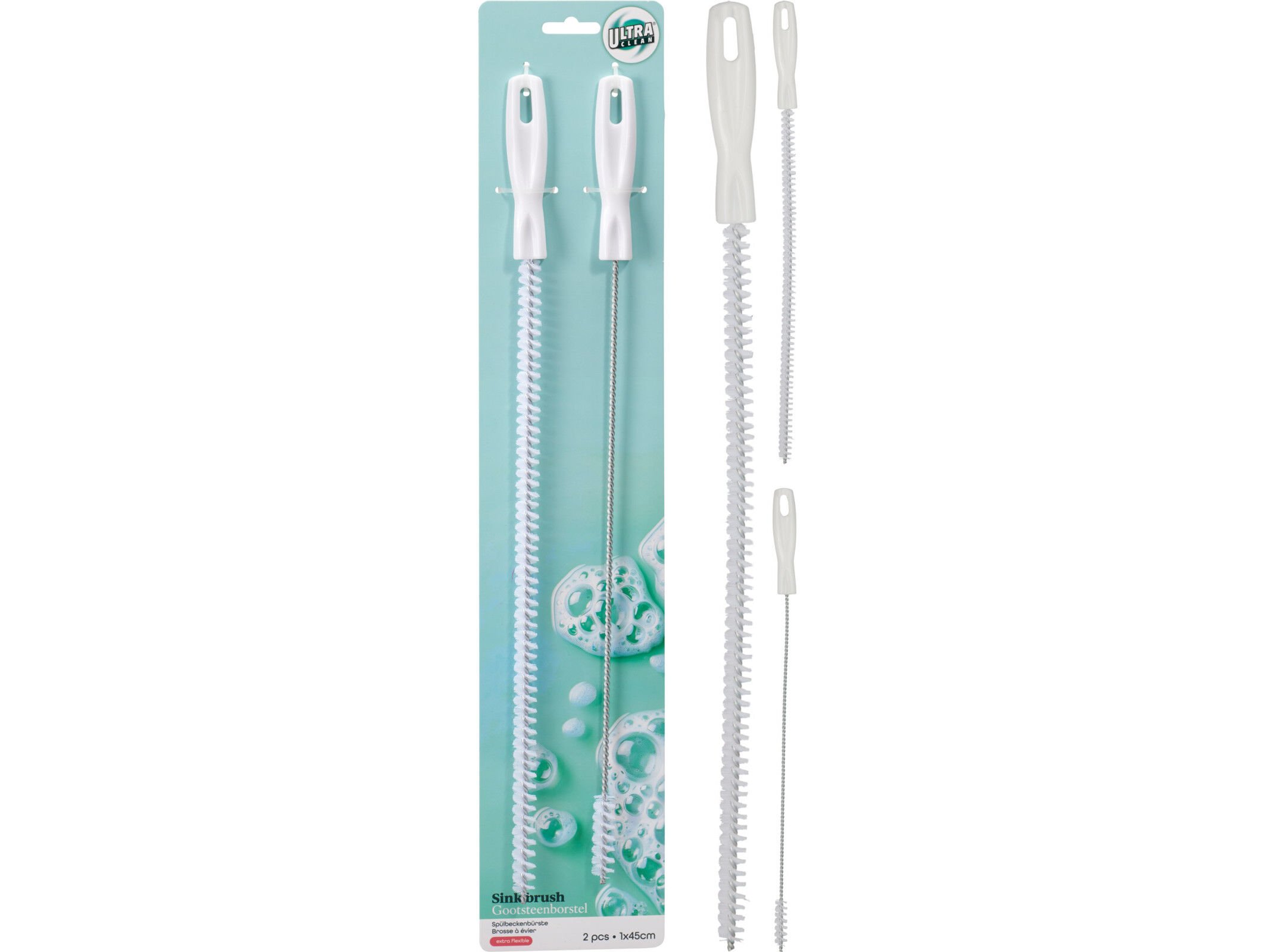 CONJUNTO DE 2 ESCOVAS PARA PIA BRANCO &Oslash;1X45CM