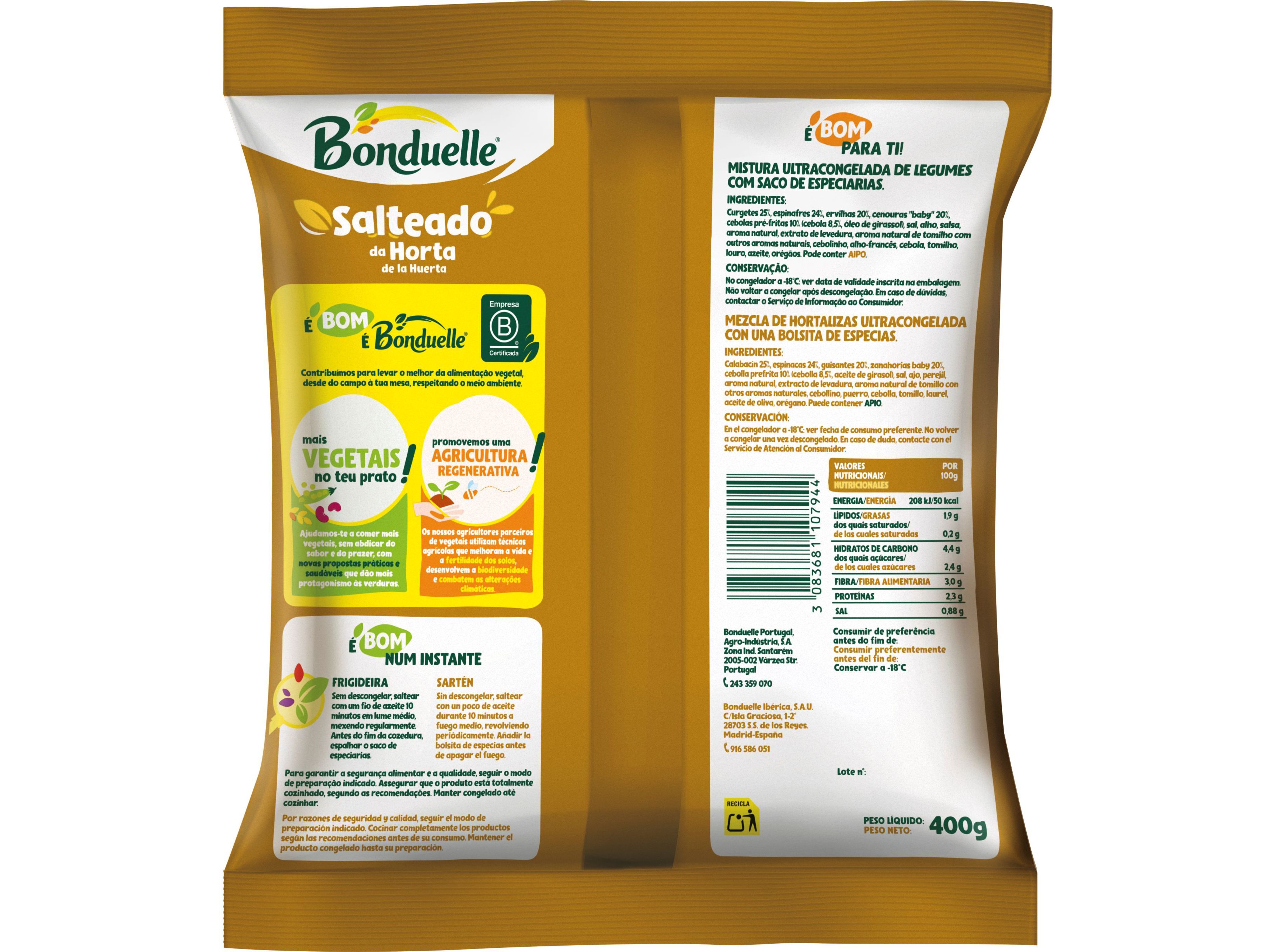 SALTEADO BONDUELLE DE LEGUMES DA HORTA 400G image number 1