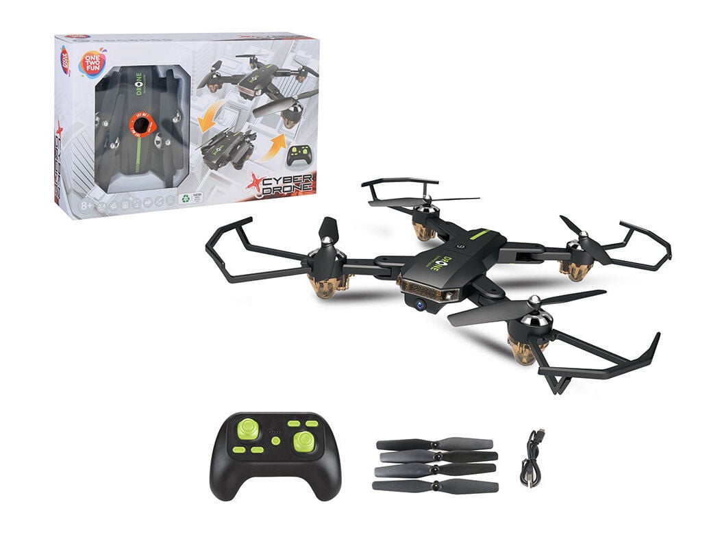 CYBER DRONE TELECOMANDADO ONE TWO FUN 2.4GHZ COM C&Acirc;MERA E WIFI image number 0