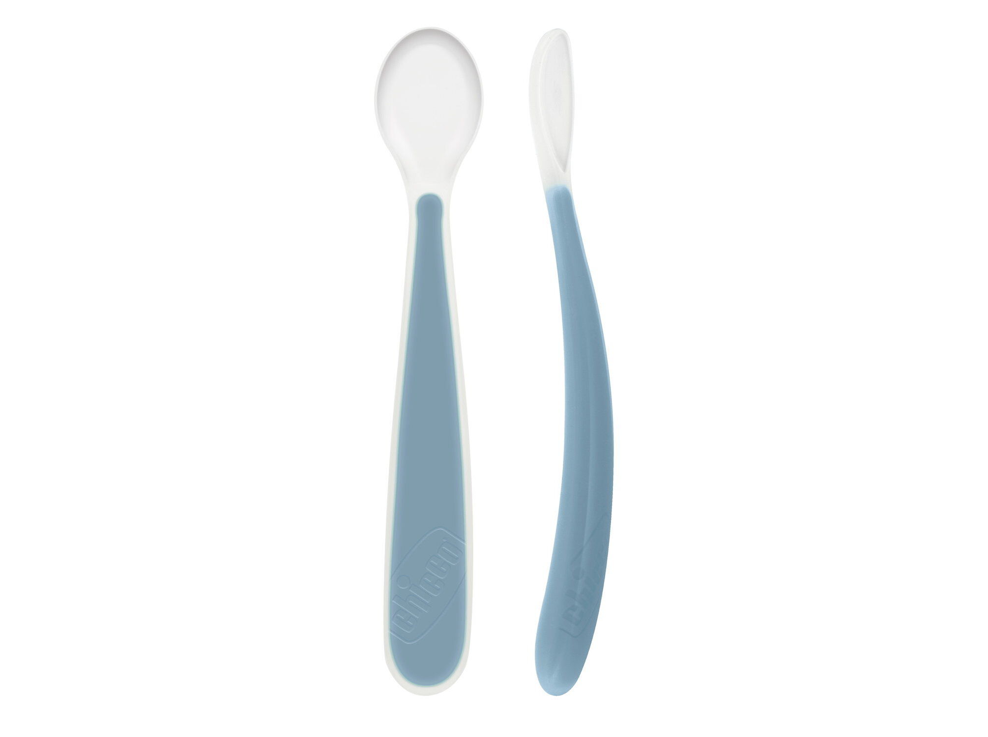 COLHER CHICCO SILICONE 6M+ AZUL 2UN image number 0