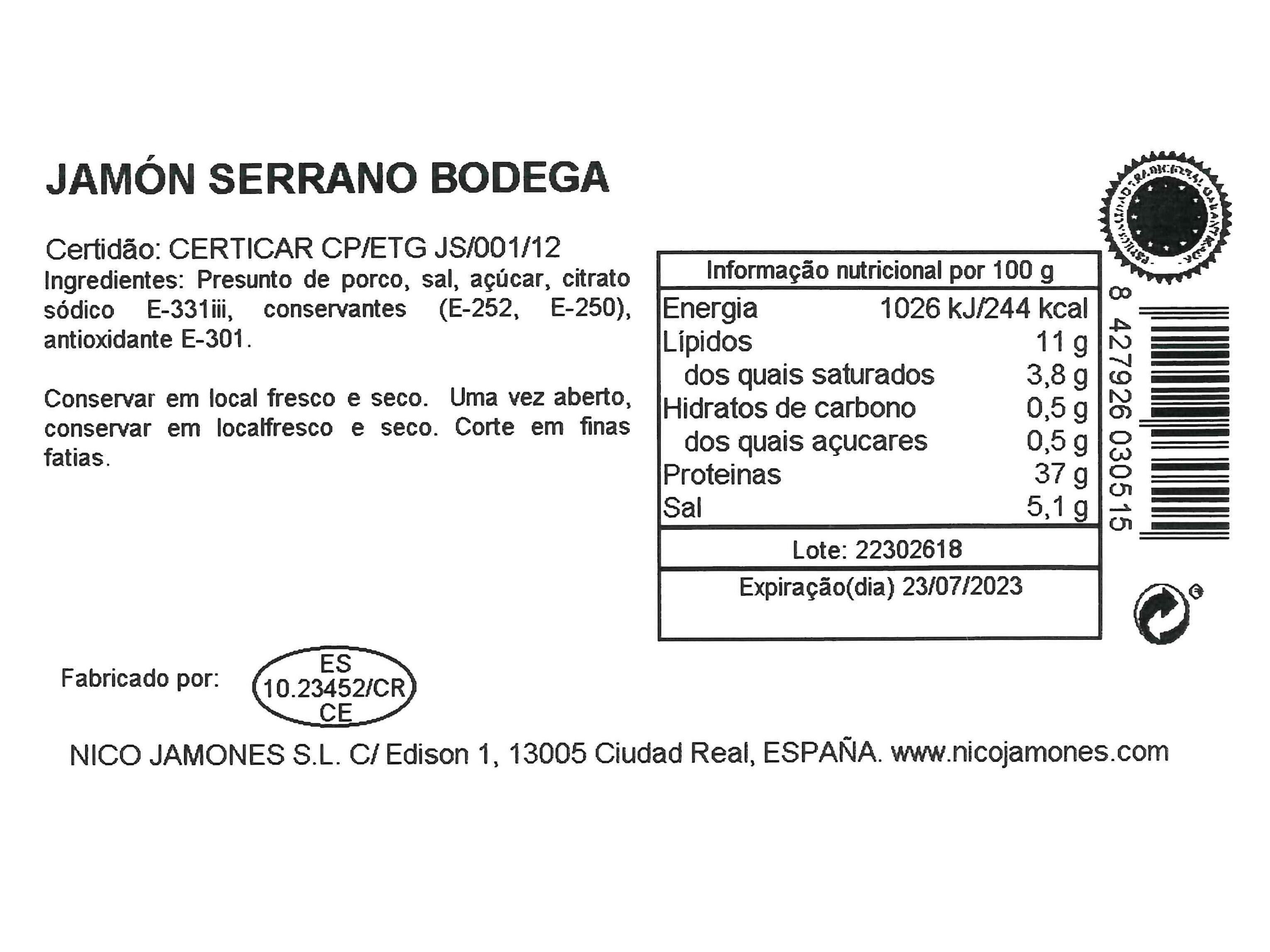 PRESUNTO BODEGA CUMBRE REAL C/CAIXA SUPORTE E FACA UN image number 1