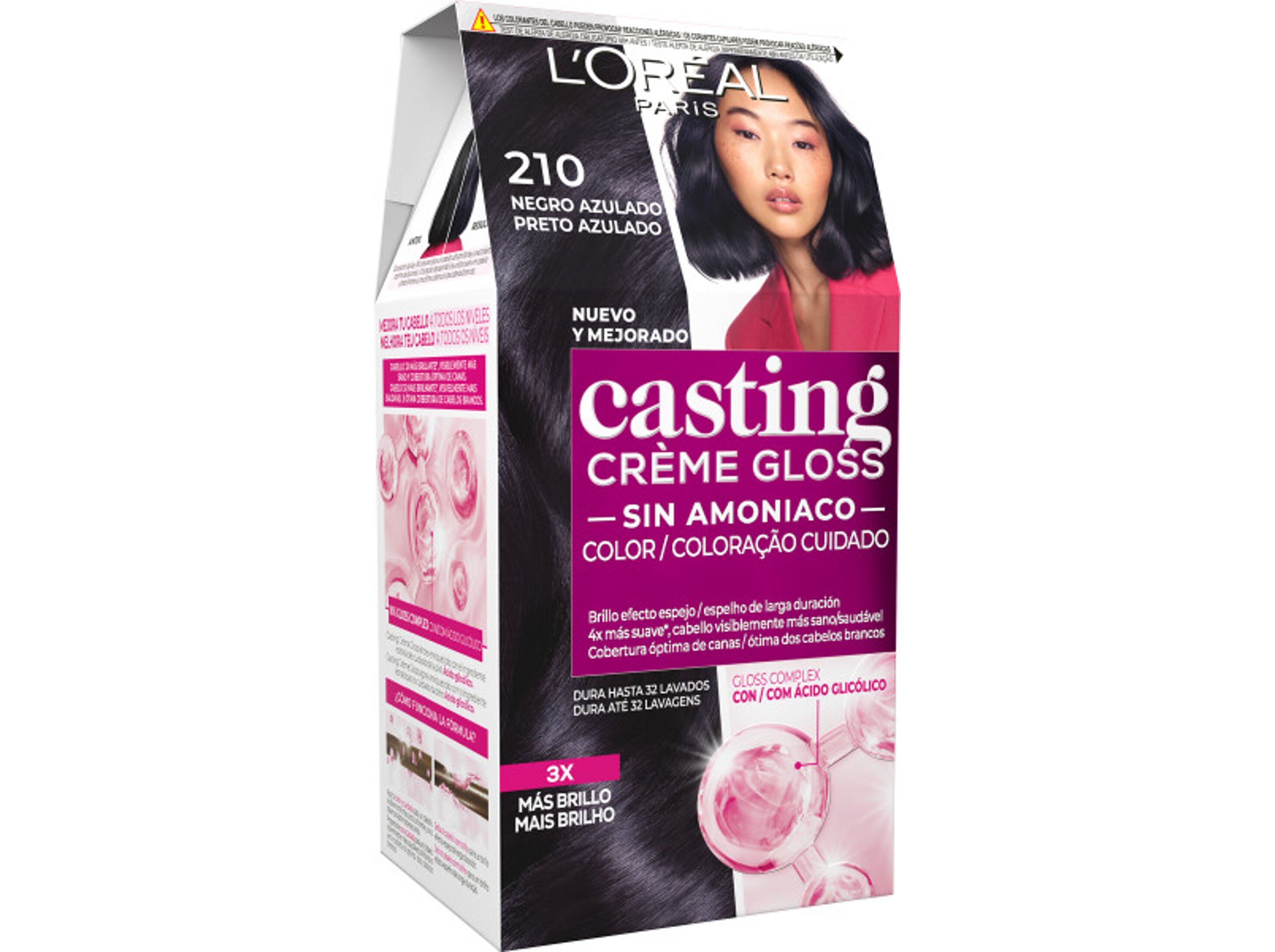 COLORA&Ccedil;&Atilde;O CASTING TEMPOR&Aacute;RIA CREME GLOSS N&ordm;210 PRETO AZULADO UN image number 1