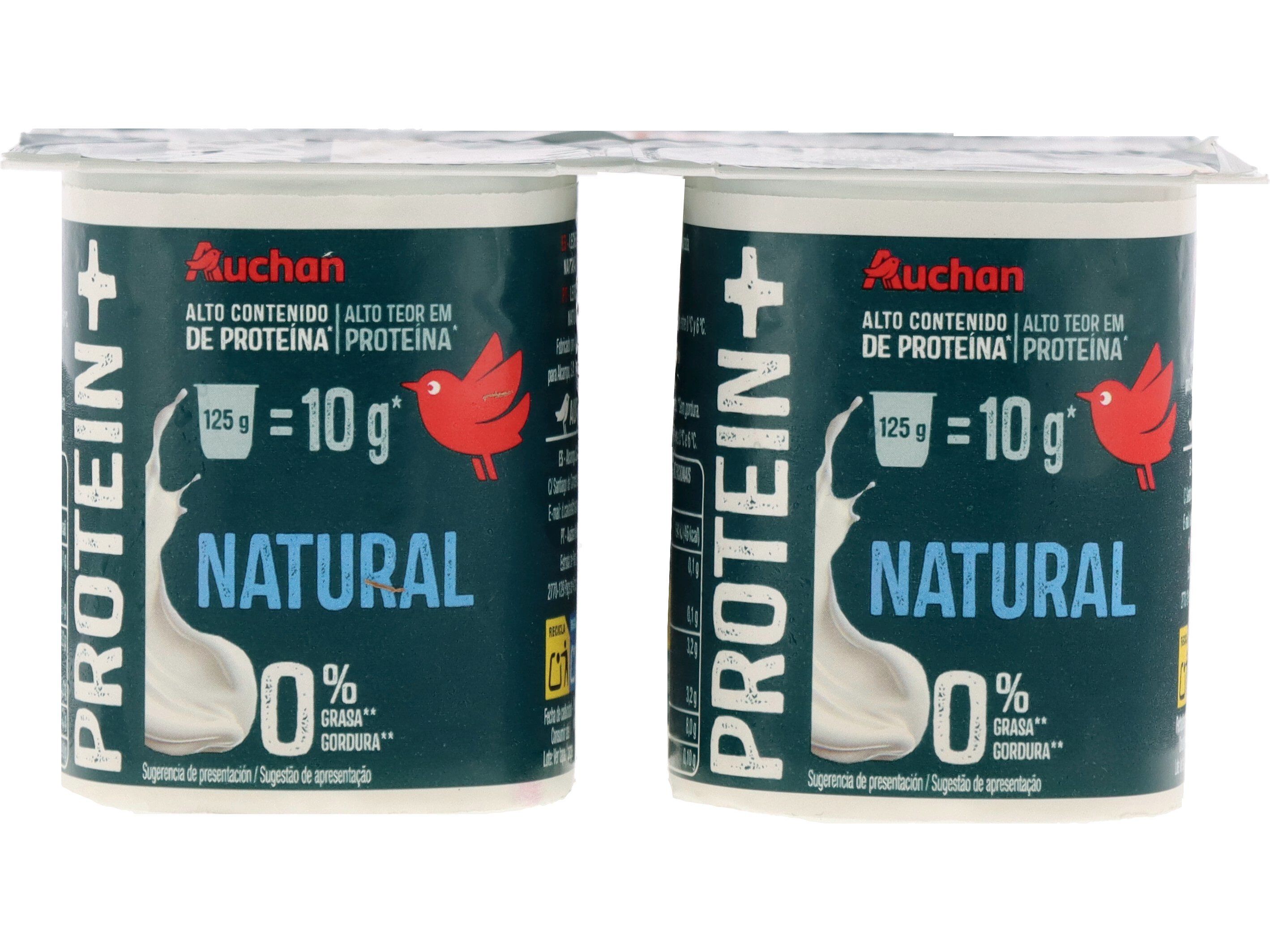 IOGURTE MAGRO PROTEIN+ AUCHAN NATURAL 4X125G image number 0