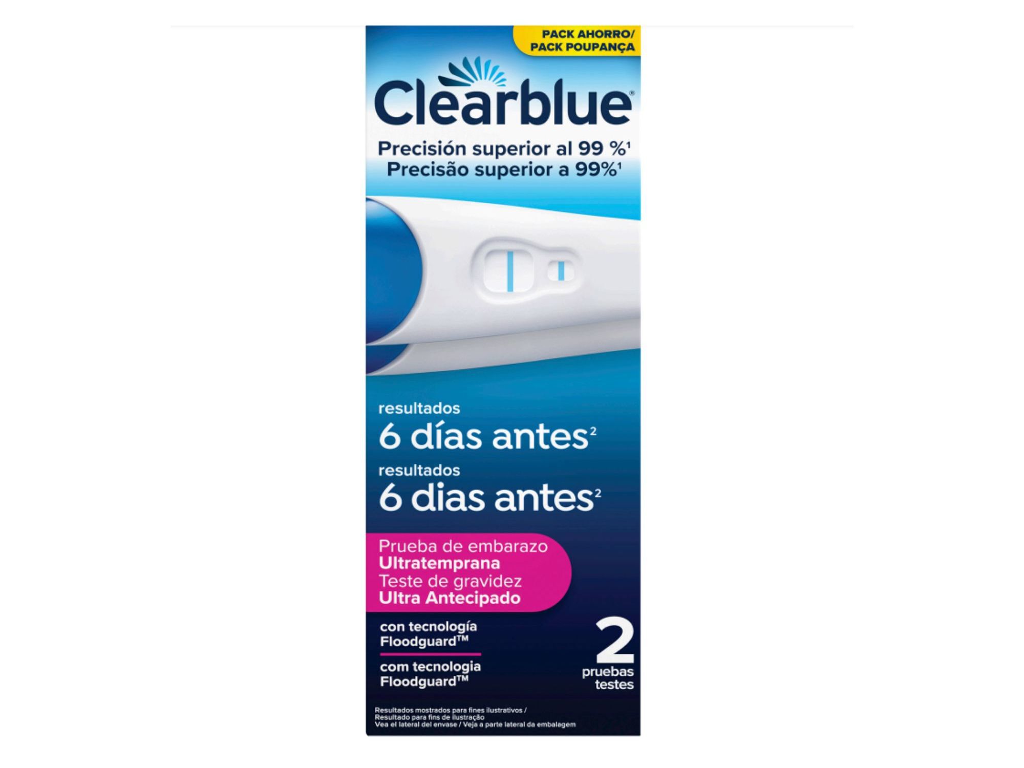 TESTE DE GRAVIDEZ CLEARBLUE 6 DIAS X 2 UN