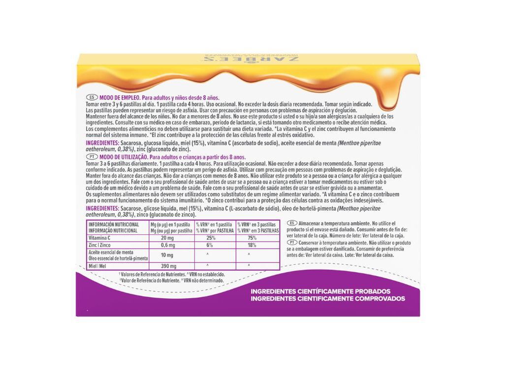 PASTILHAS ZARBEES MENTA-MEL 24UN image number 1