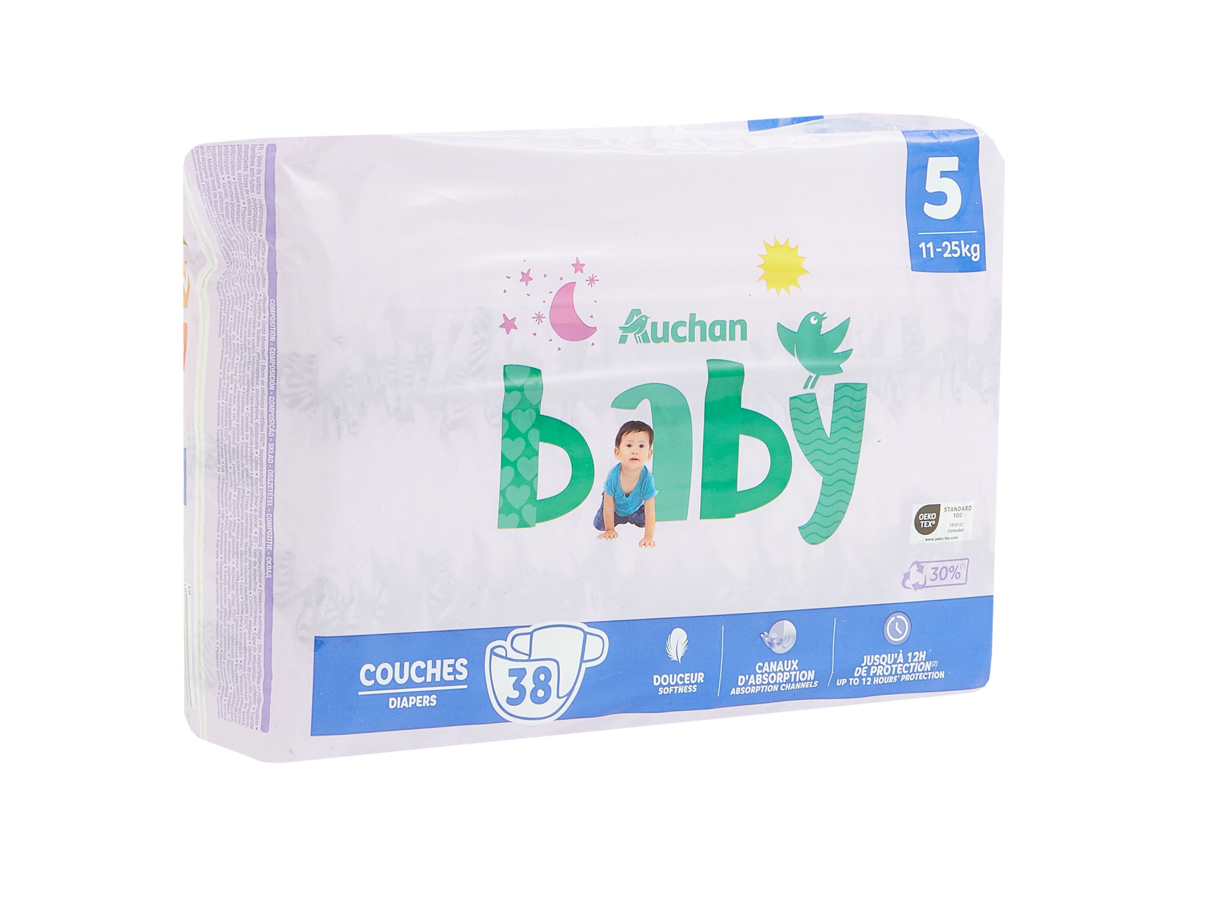 FRALDAS AUCHAN BABY T5 11-25KG 38UN image number 2