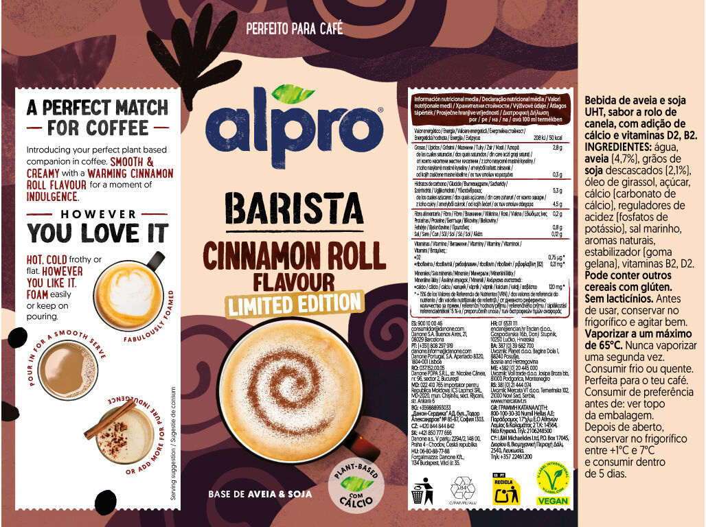 BEBIDA ALPRO BARISTA CINNAMON ROLL 1L image number 1