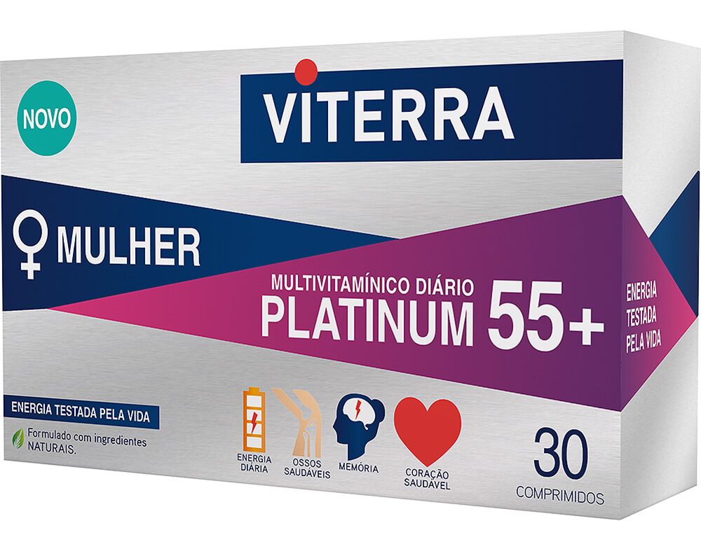 SUPLEMENTO VITERRA PLATINUM MULHER 55+ 30 COMPRIMIDOS