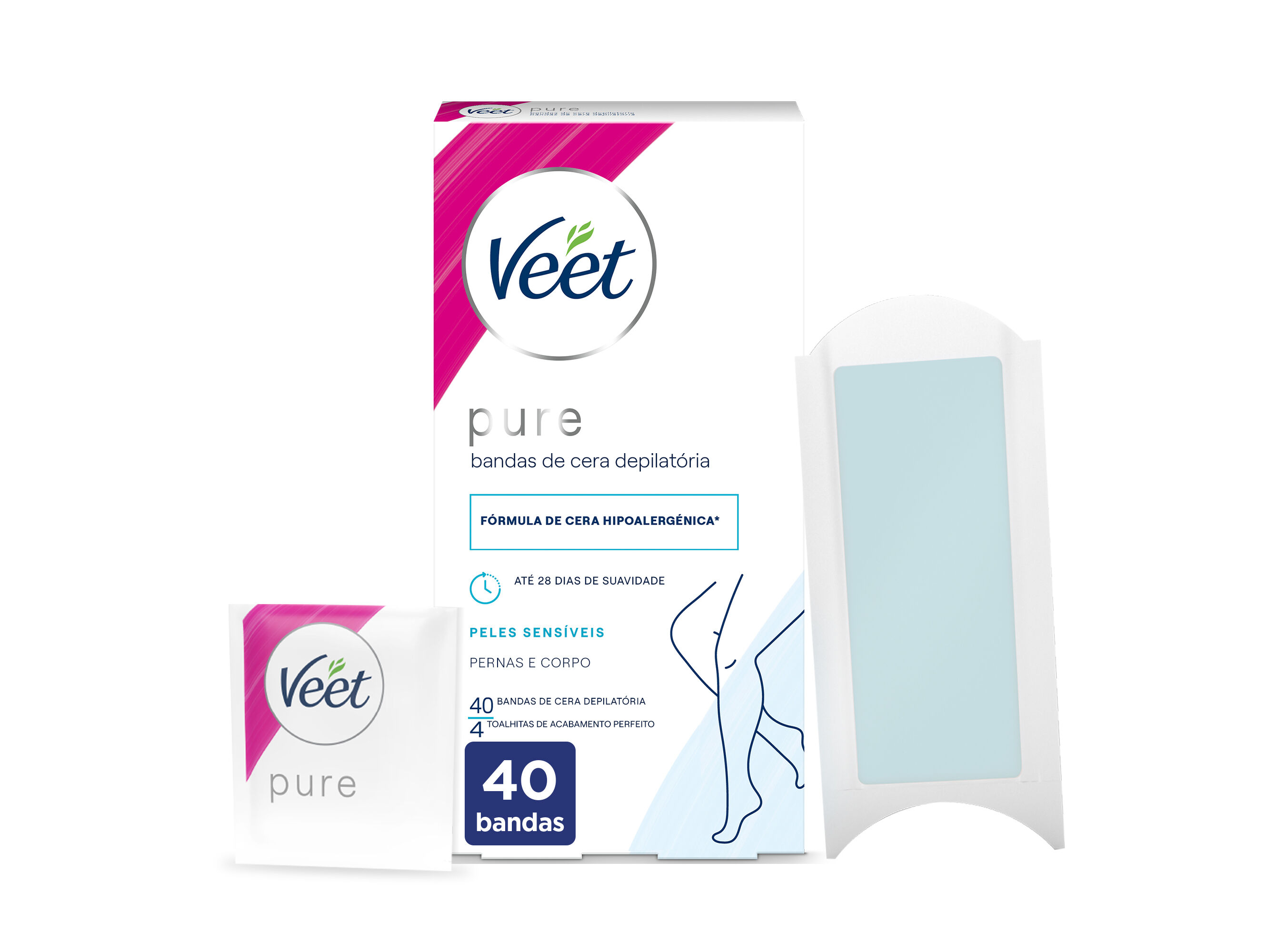 BANDAS CERA FACIAL VEET PURE 40 UN