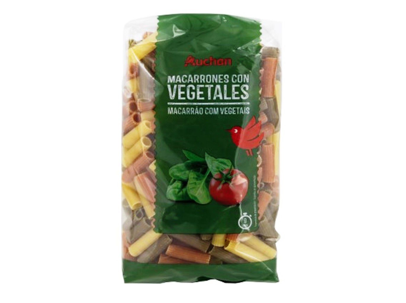 MASSA AUCHAN MACARR&Atilde;O RISCADO COM VEGETAIS 500G image number 0