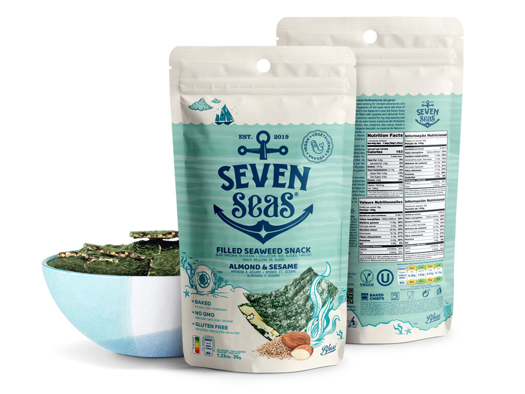 SNACK SEVEN SEAS ALGAS MARINHA TOSTADA RECHEADA AM&Ecirc;NDOA 35G image number 2