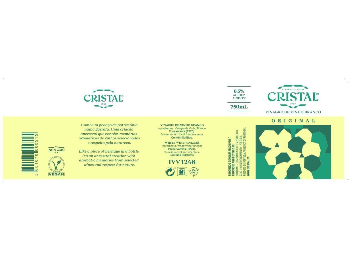 VINAGRE VINHO BRANCO CRISTAL 750ML image number 1