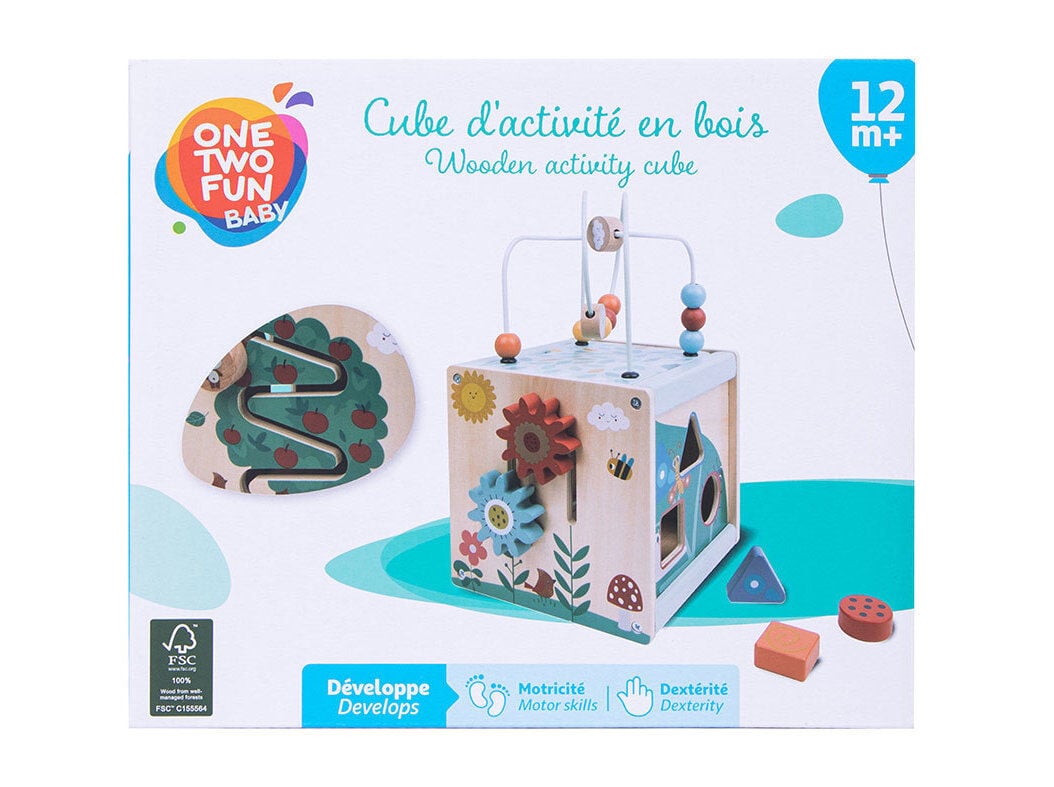 CUBO DE ATIVIDADES ONE TWO FUN EM MADEIRA image number 0