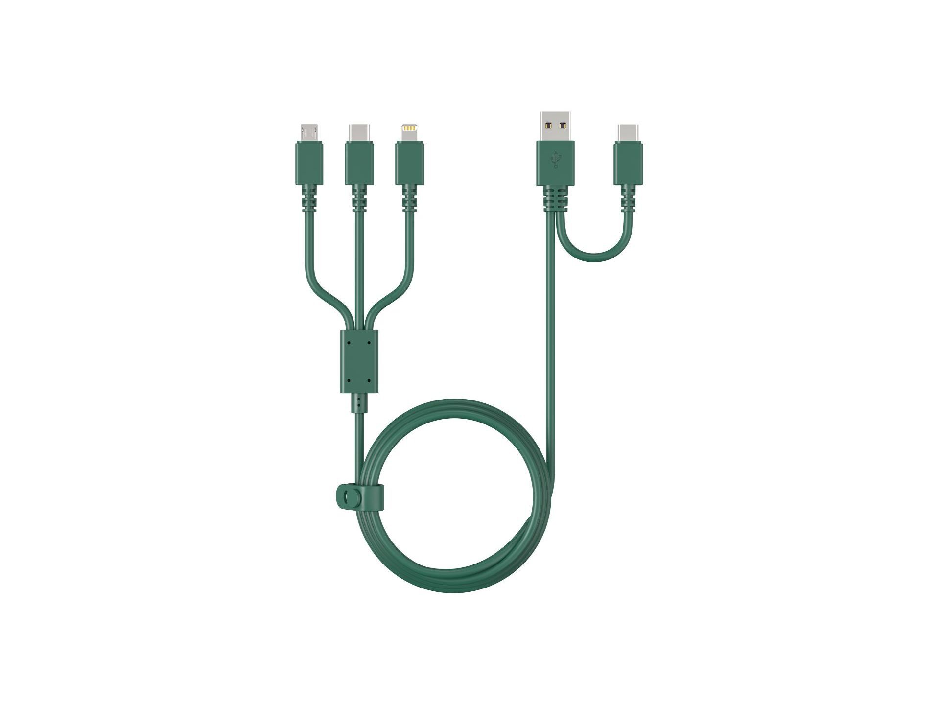 CABO 5EM1 USBA/C VERDE QILIVE 600194160 P/ MICRO/USBC/LIGHT image number 0