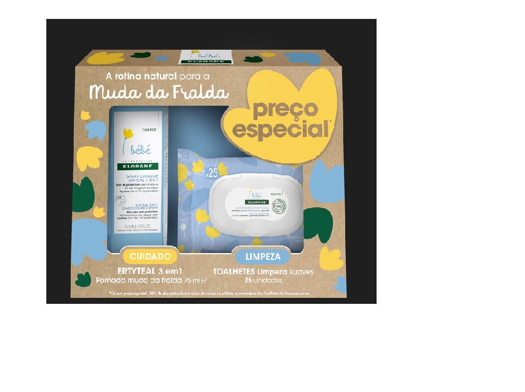 POMADA KLORANE ERYTEAL 75ML+TOALHETES LIMPEZA 25UN PRE&Ccedil;O ESPECIAL image number 1