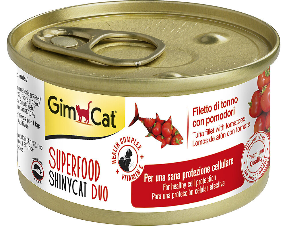 COMIDA H&Uacute;MIDA PARA GATO GIMCAT DUO COM ATUM E TOMATE 70G image number 0