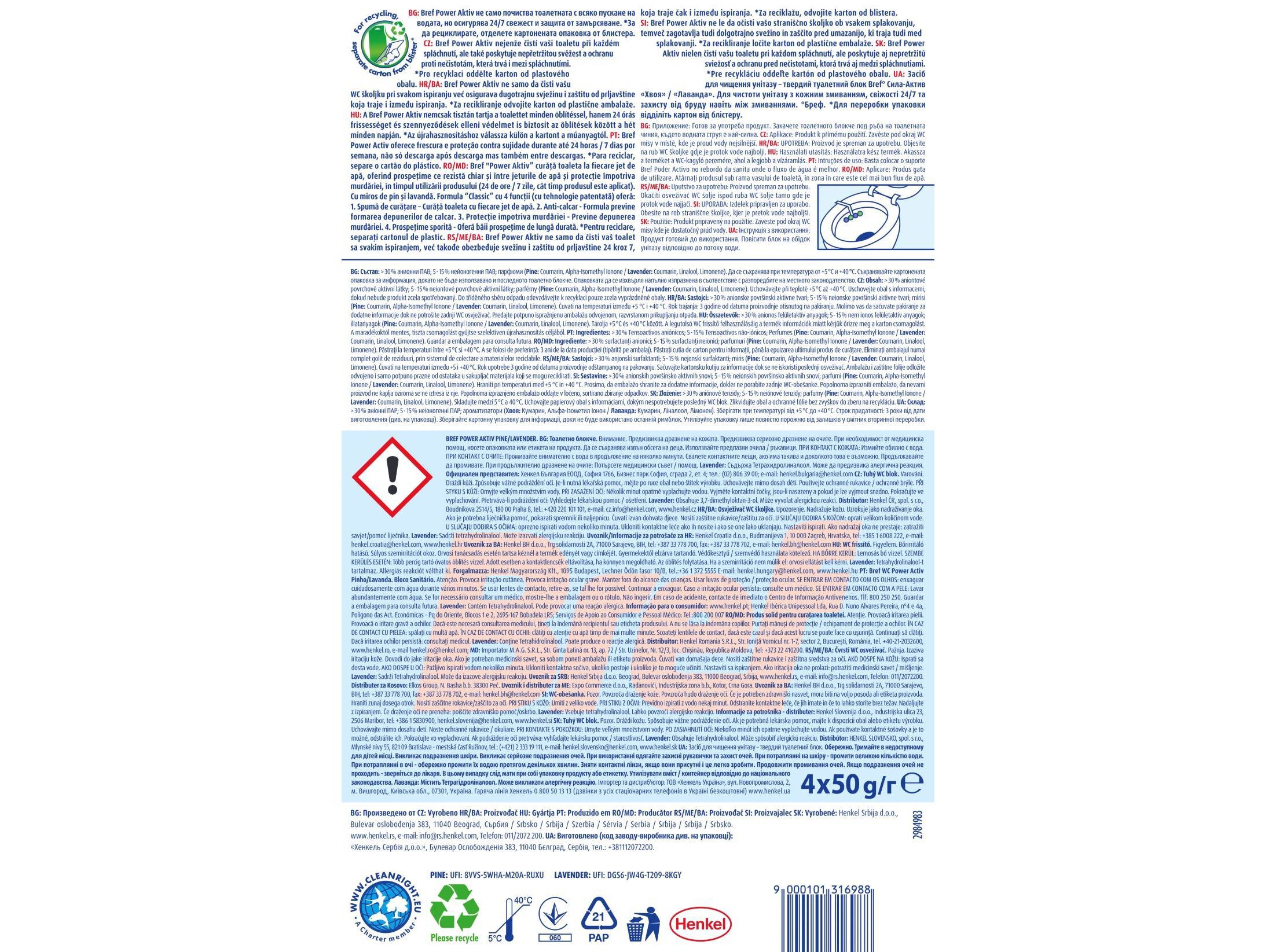 BLOCO SANIT&Aacute;RIO BREF SONASOL WC PINHO E LAVANDA 4 UN image number 1