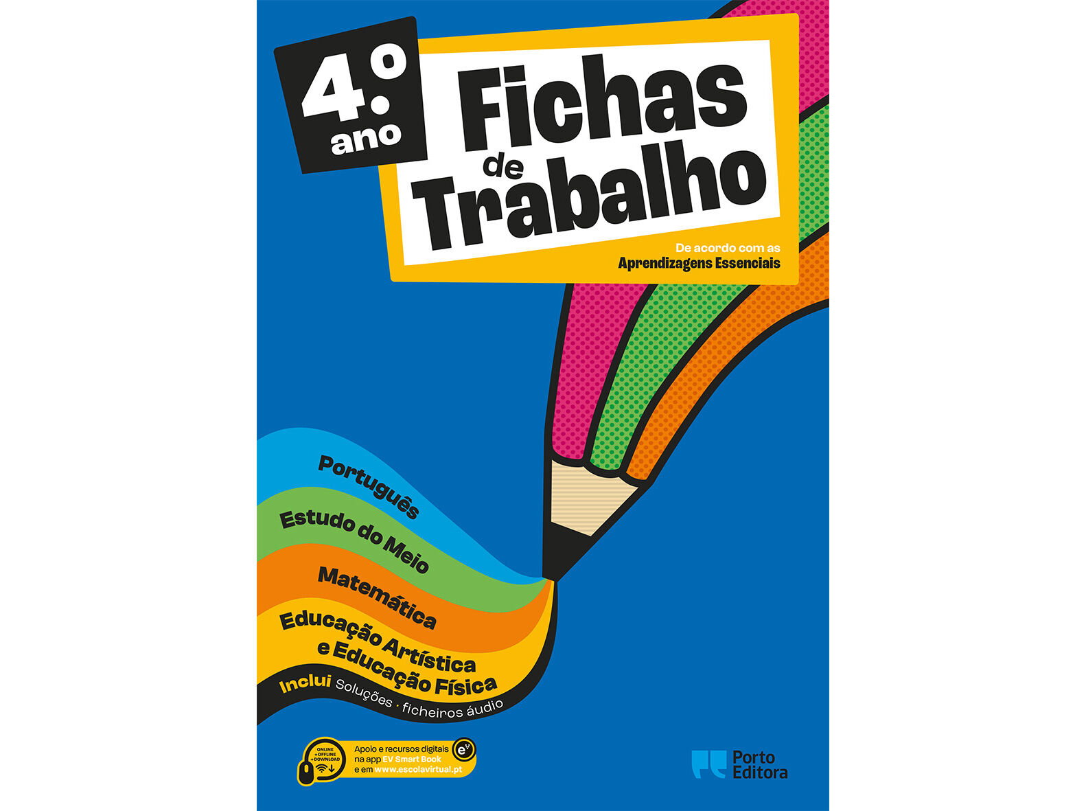 LIVRO FICHAS DE TRABALHO 4 PORTUGU&Ecirc;S MATEM&Aacute;TICA ESTUDO MEIO E EXPRESS&Otilde;ES image number 1