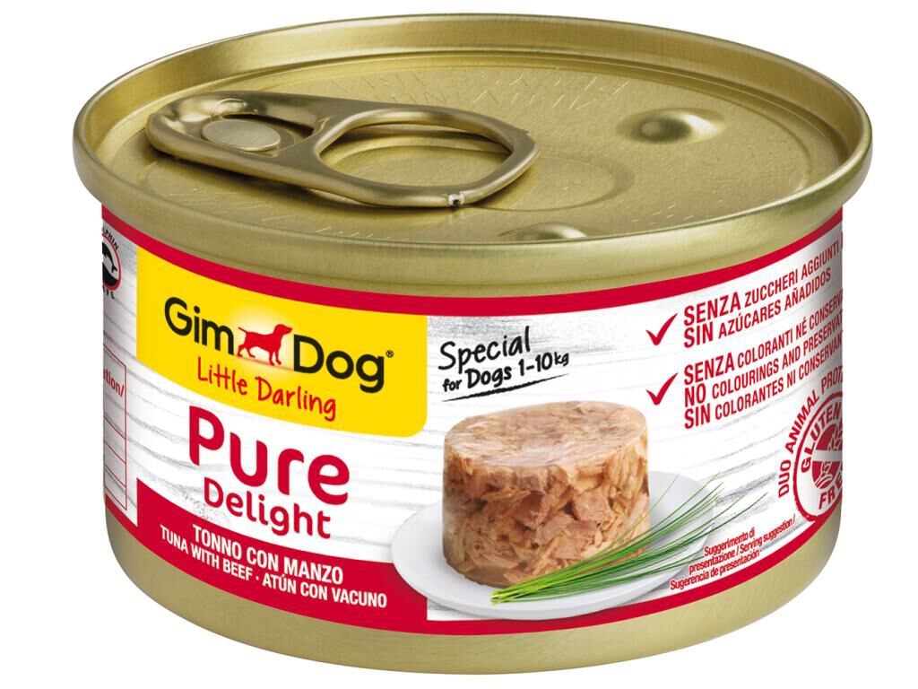 COMIDA H&Uacute;MIDA PARA C&Atilde;O GIMDOG COM ATUM E VACA 85G image number 1
