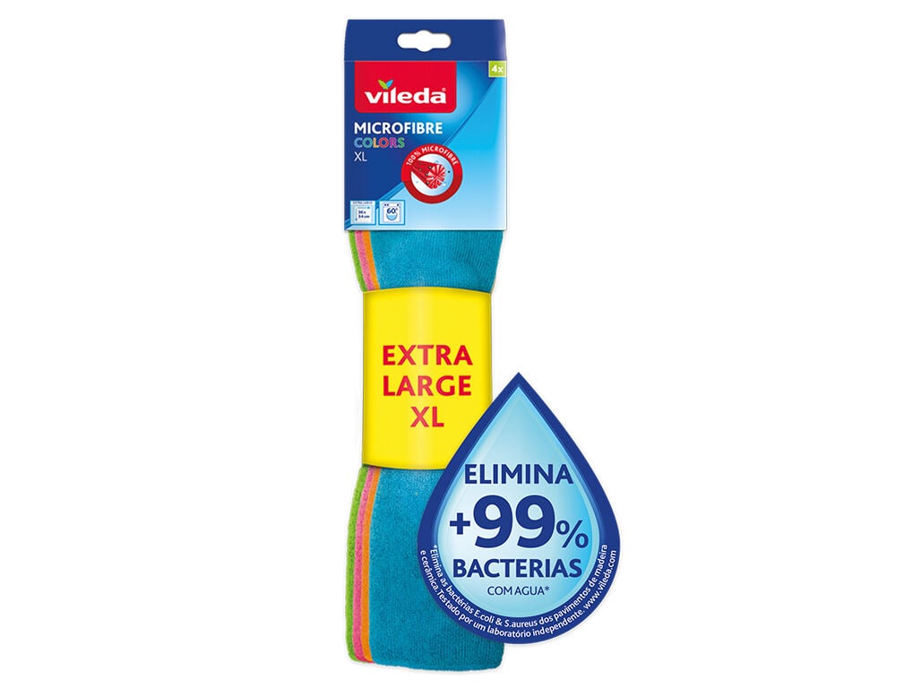 PANO VILEDA MICROFIBRAS COLORS XL 4UN