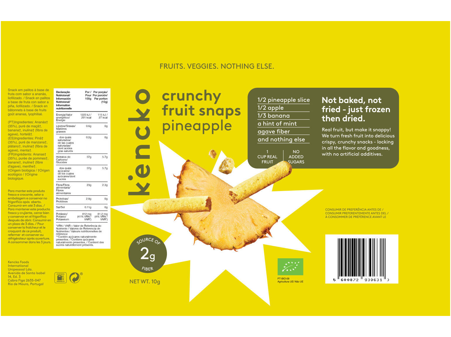 SNACKS KENCKO ANAN&Aacute;S 10 G image number 1