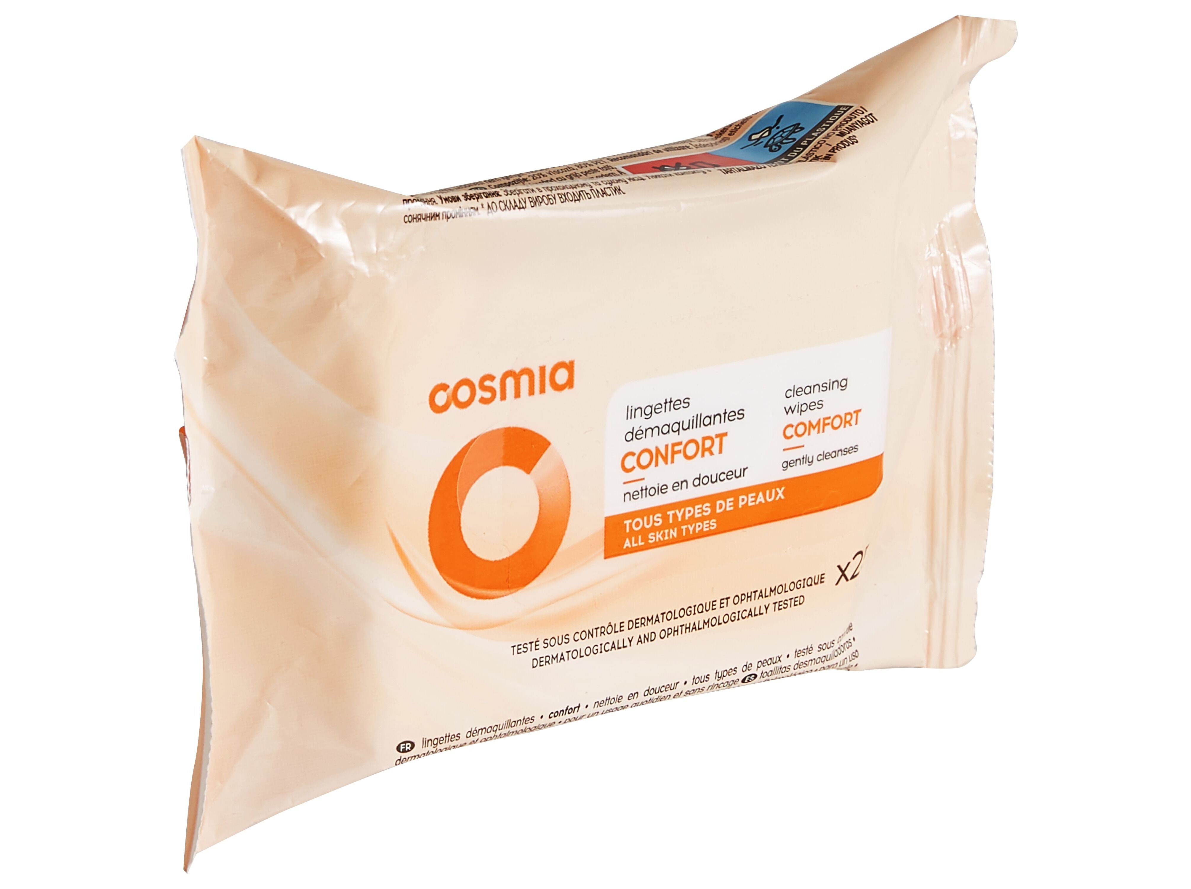TOALHITAS COSMIA DESMAQUILHANTES CONFORT TODO TIPO DE PELES 25UN image number 1
