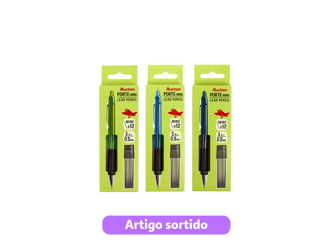 LAPISEIRA E 12 MINAS AUCHAN 0.5MM CORES SORTIDAS