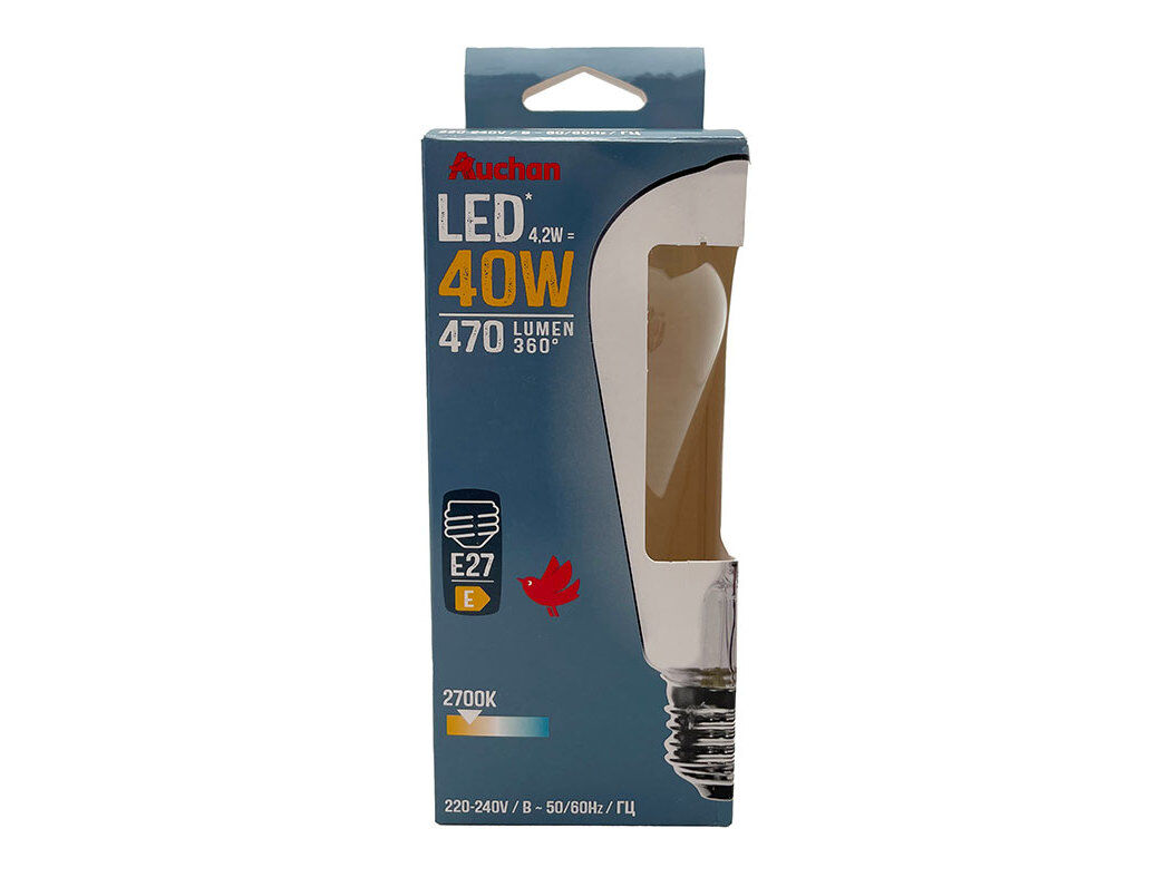 L&Acirc;MPADA LED EDISON AUCHAN E27 40W LUZ AMARELA image number 0