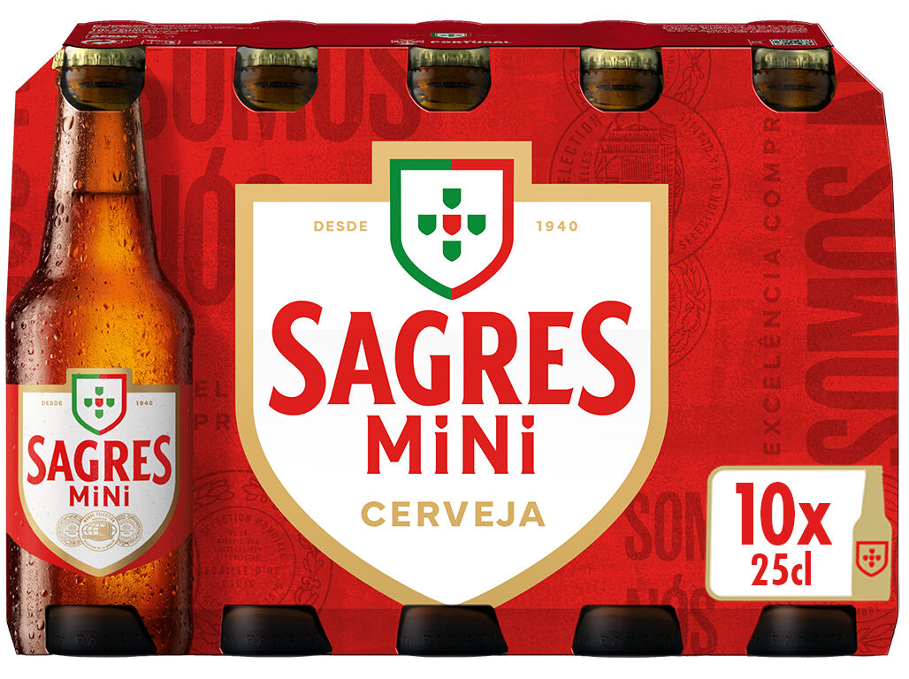 CERVEJA SAGRES BRANCA MINI 10X0.25L