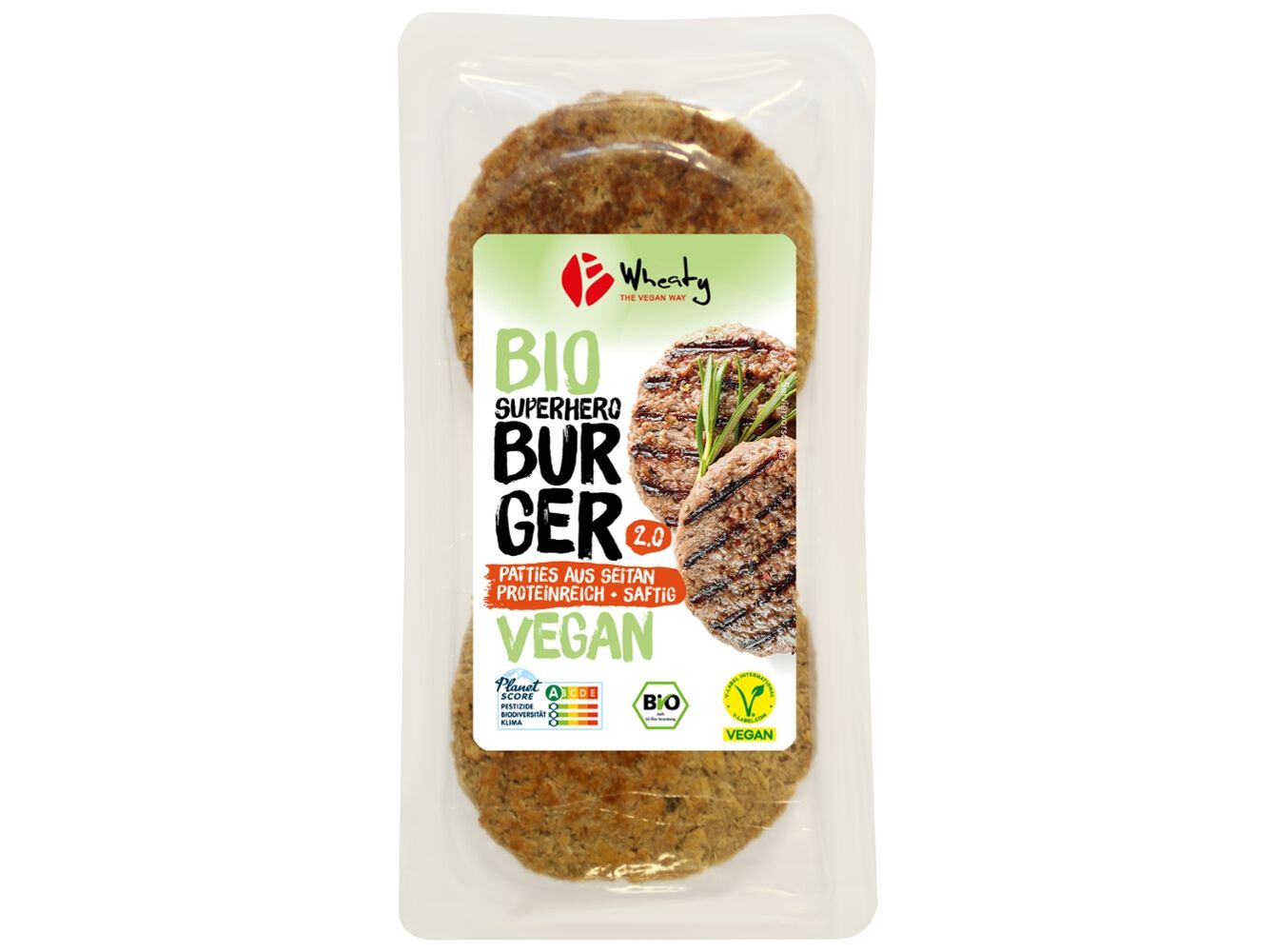 HAMB&Uacute;RGUER WHEATY SUPER HERO VEGAN 180G