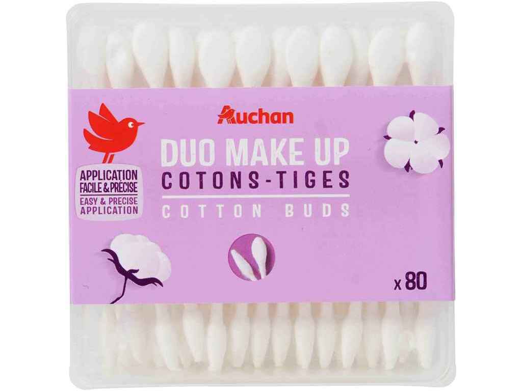 COTONETES AUCHAN DUO MAQUILHAGEM 80UN