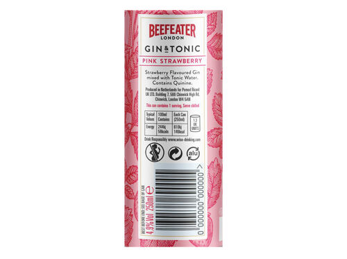 GIN TÓNICO BEEFEATER PINK LATA 0.25L image number 1