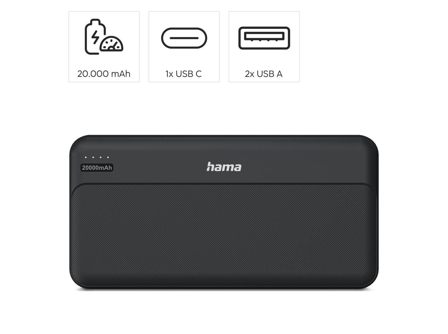 POWERBANK HAMA POCKET 20 20.000MAH image number 1