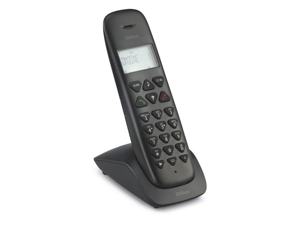TELEFONE SEM FIOS QILIVE Q.4481 COM ATENDEOR ELETR&Oacute;NICA PRETO