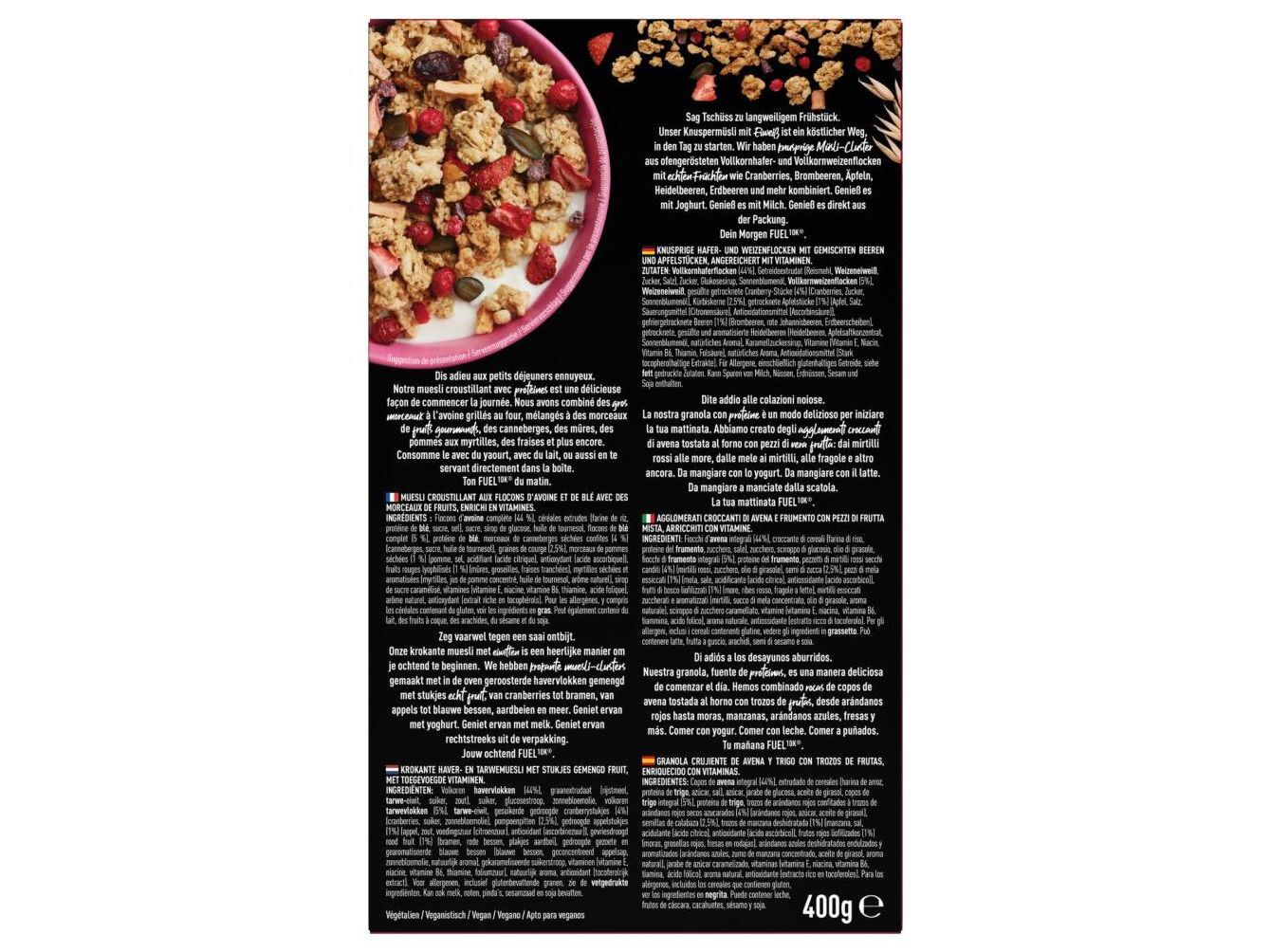 GRANOLA FUEL PROTEIN FRUTOS VERMELHOS 400G image number 1