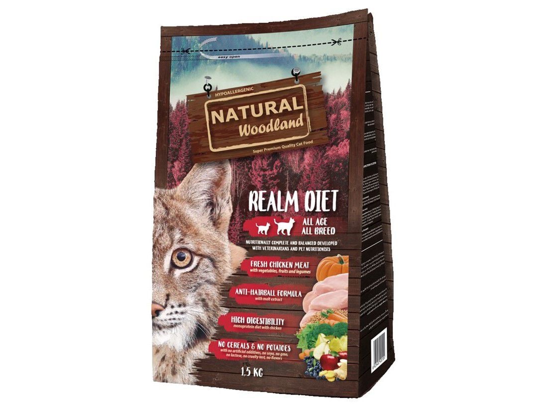 RA&Ccedil;&Atilde;O GATO NATURAL WOODLAND FRANGO FRESCO 1.5KG image number 0