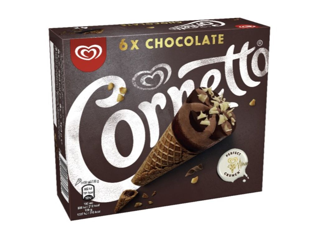 GELADO CORNETTO CHOCOLATE 6X90ML