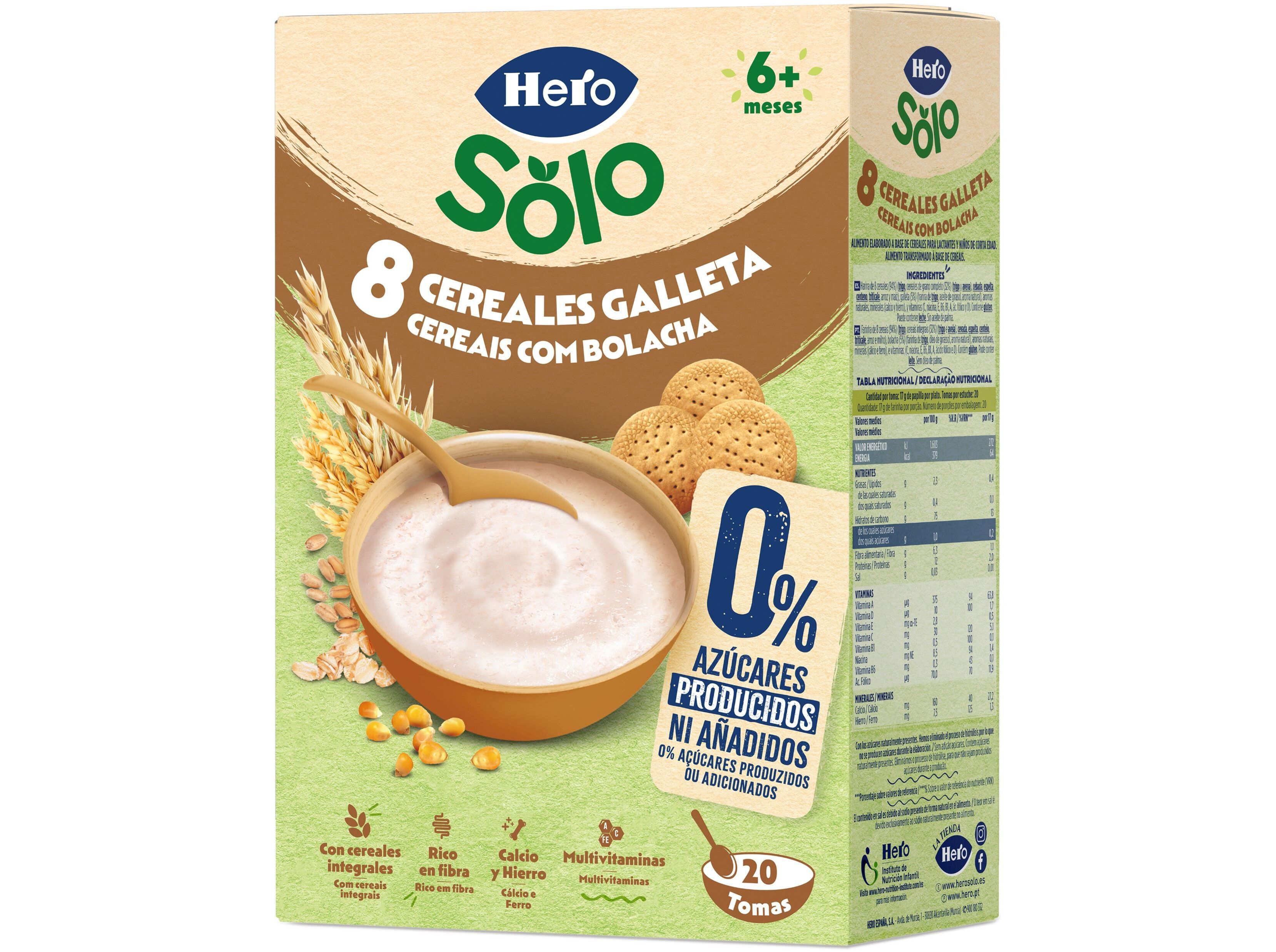 FARINHA N&Atilde;O L&Atilde;CTEA HERO 8 CEREAIS COM BOLACHA 340G