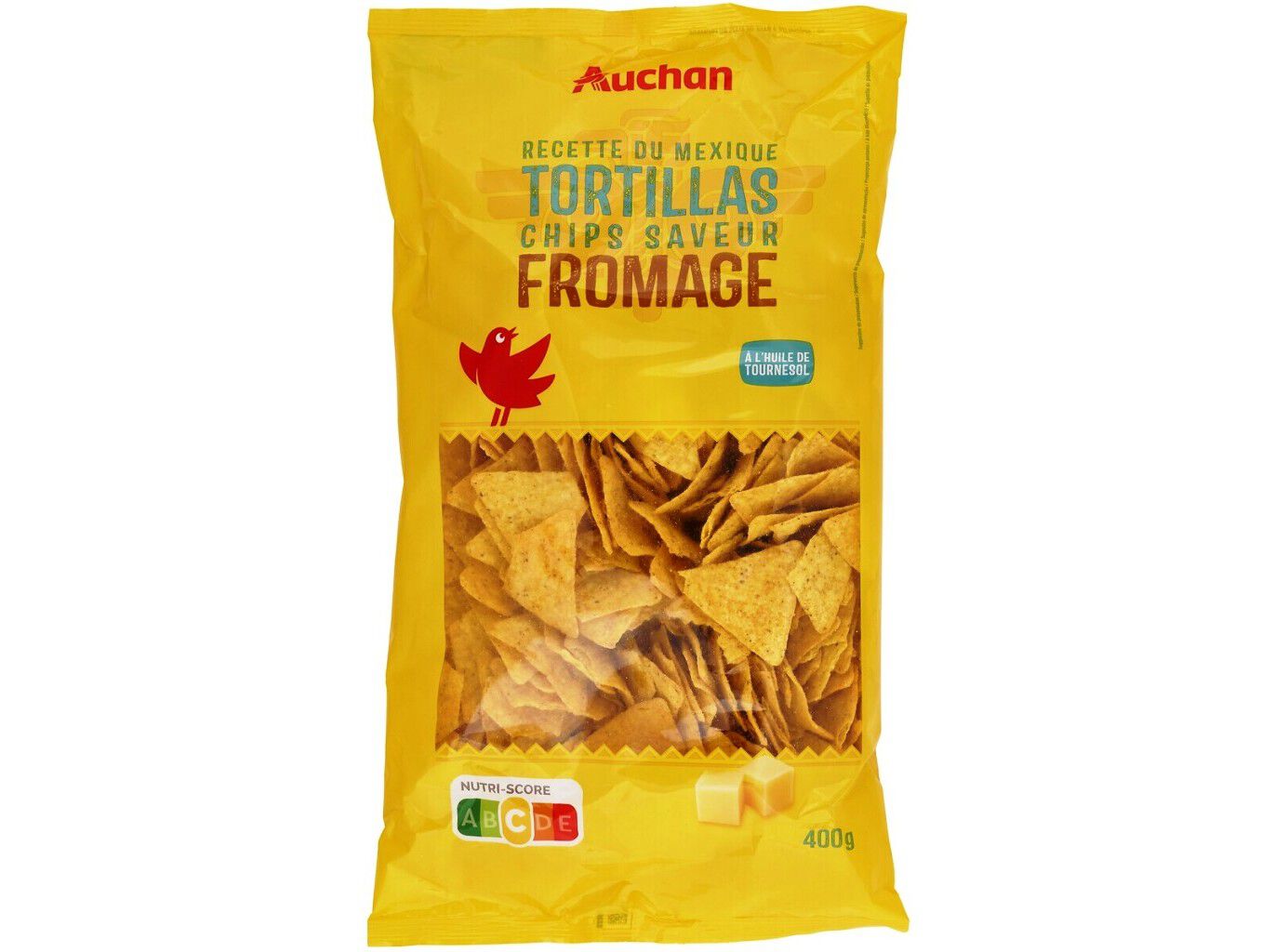 TORTILLAS AUCHAN SABOR QUEIJO &Oacute;LEO GIRASOL 400G