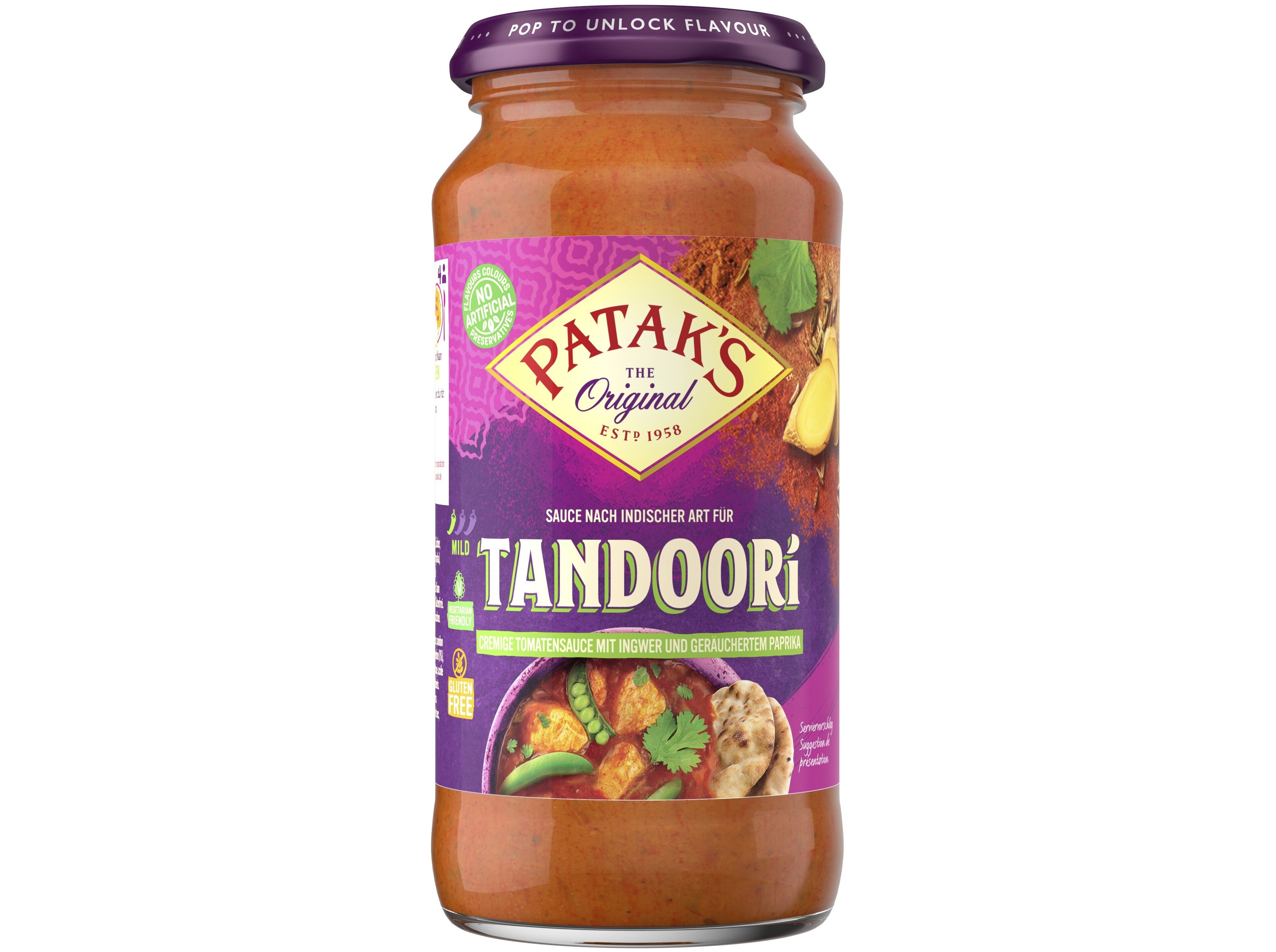 MOLHO INDIANO PATAKS TANDOORI 450G image number 1
