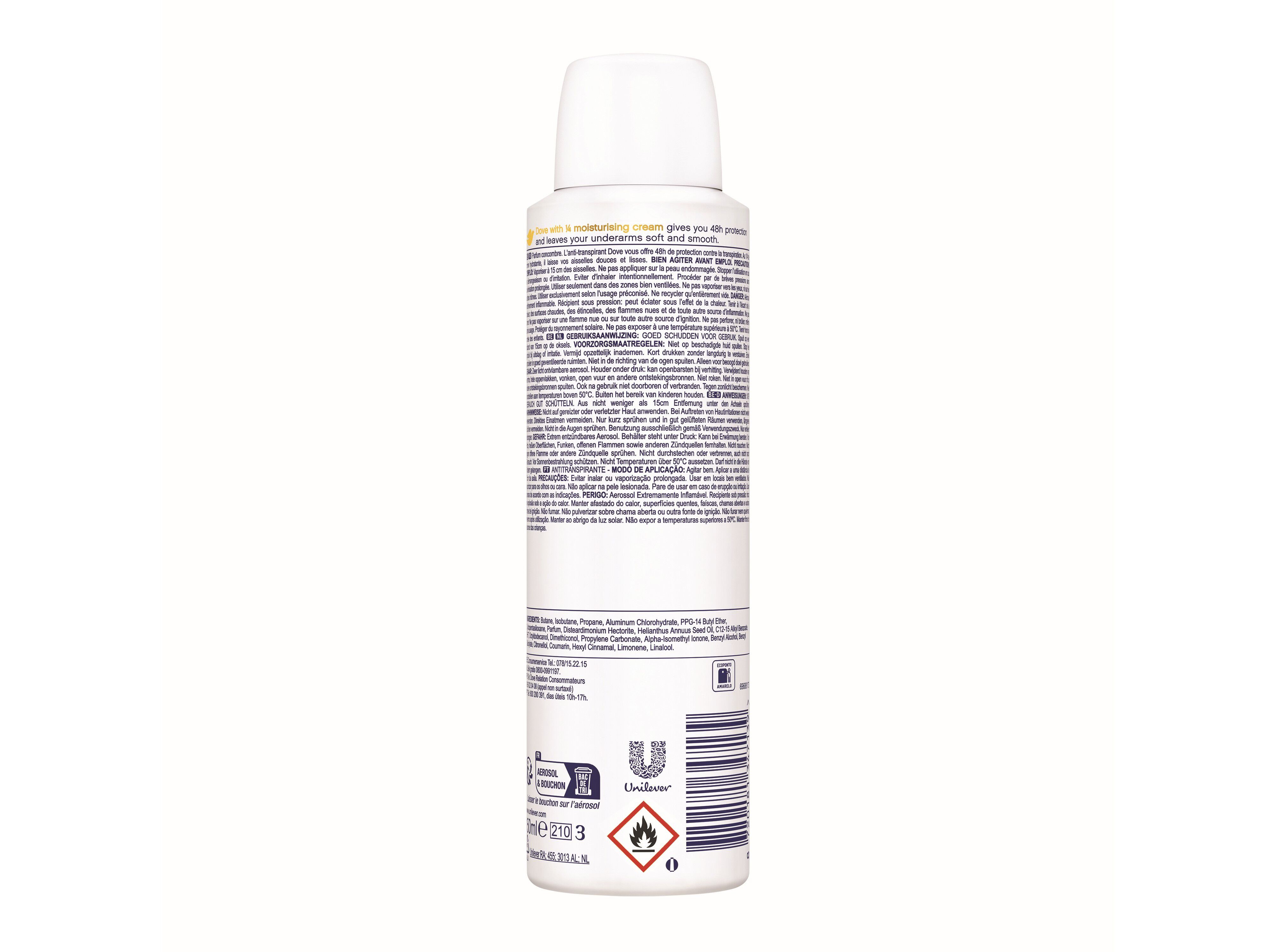 DESODORIZANTE SPRAY DOVE PEPINO 48H 150ML image number 1