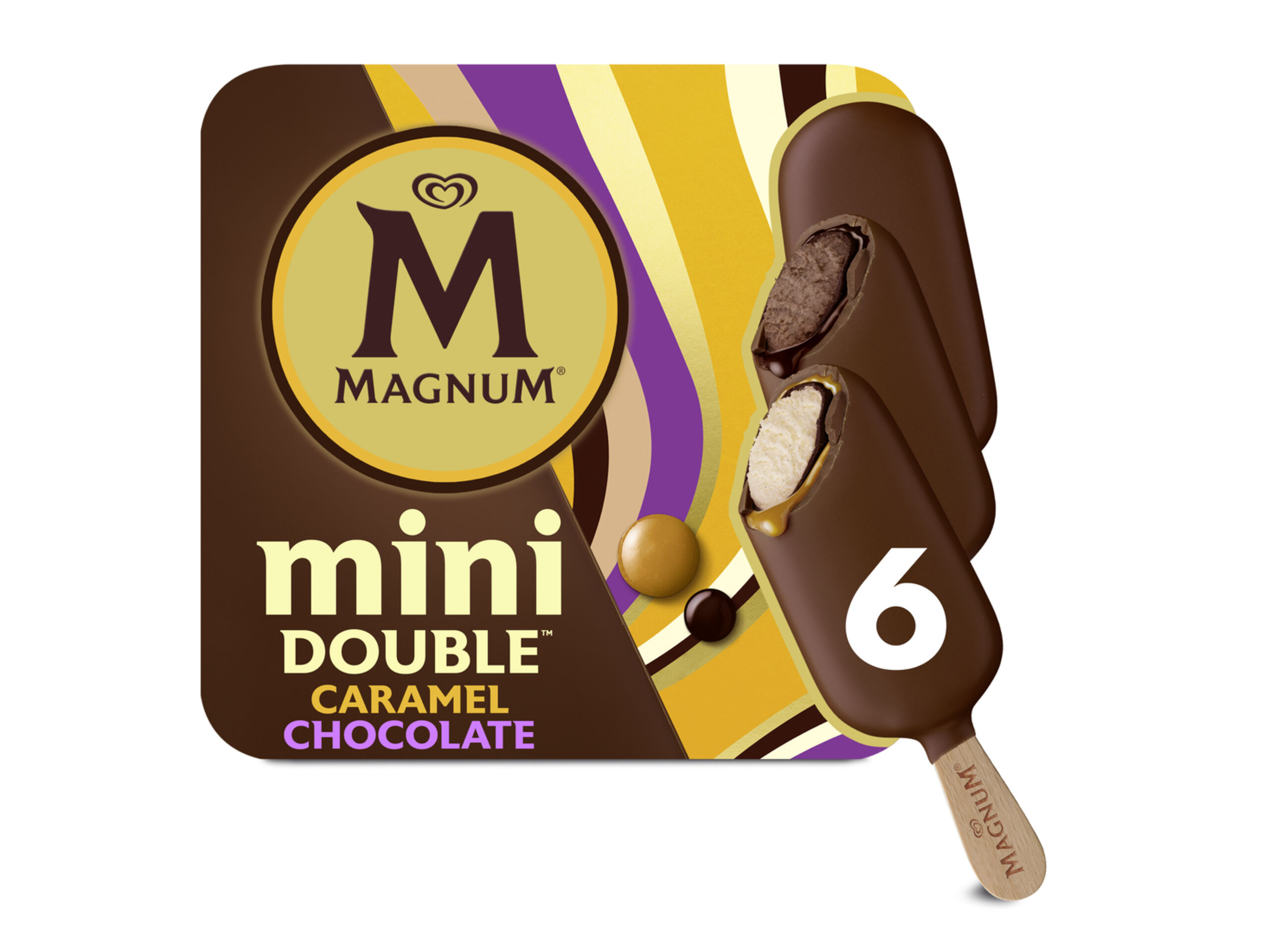 GELADO MAGNUM DOUBLE CARAMEL CHOC 6X55ML image number 1