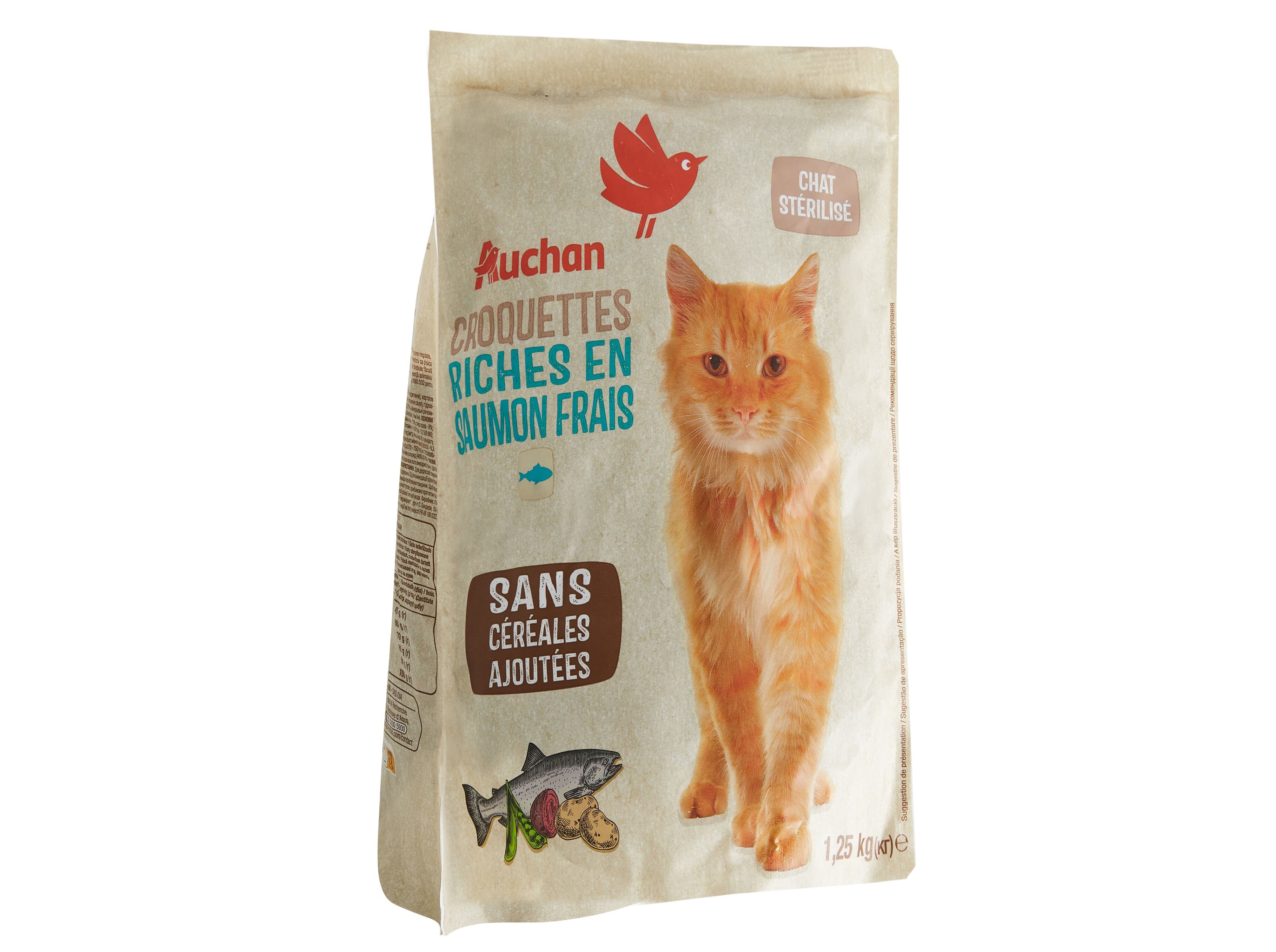 RA&Ccedil;&Atilde;O PARA GATO AUCHAN NATURAL RICO EM SALM&Atilde;O FRESCO SEM CEREAIS ADICIONADOS 1.25KG image number 1